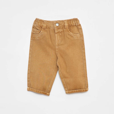 Paperbag twill 3/4 trousers BEIGE