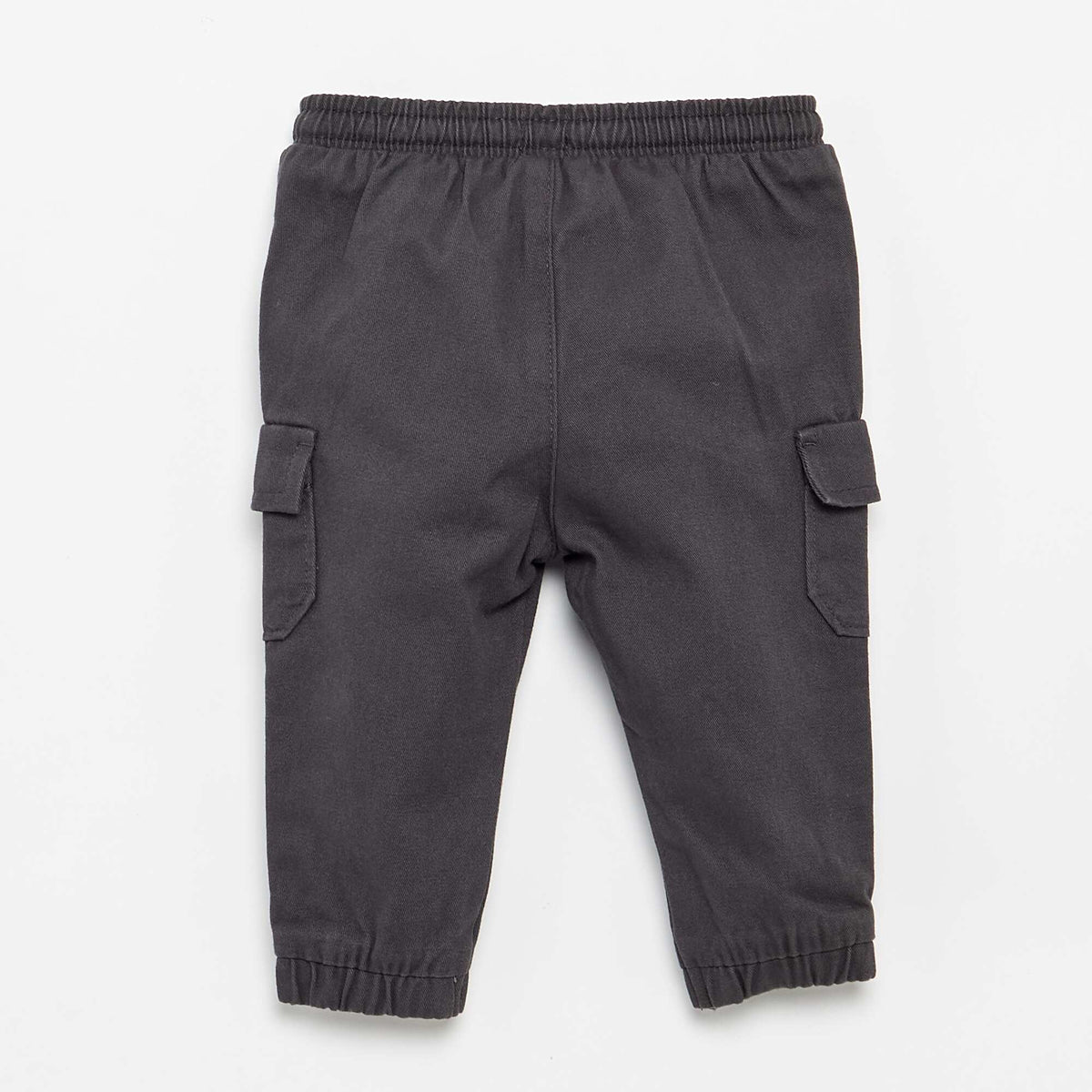 Twill joggers with flap pockets BLACK