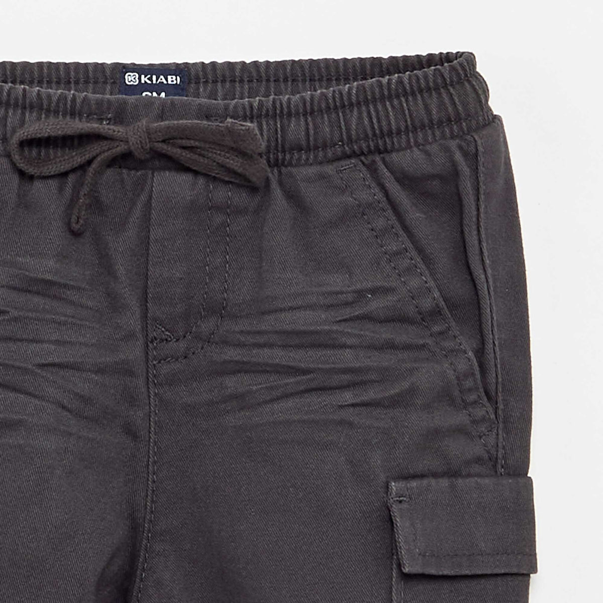 Twill joggers with flap pockets BLACK