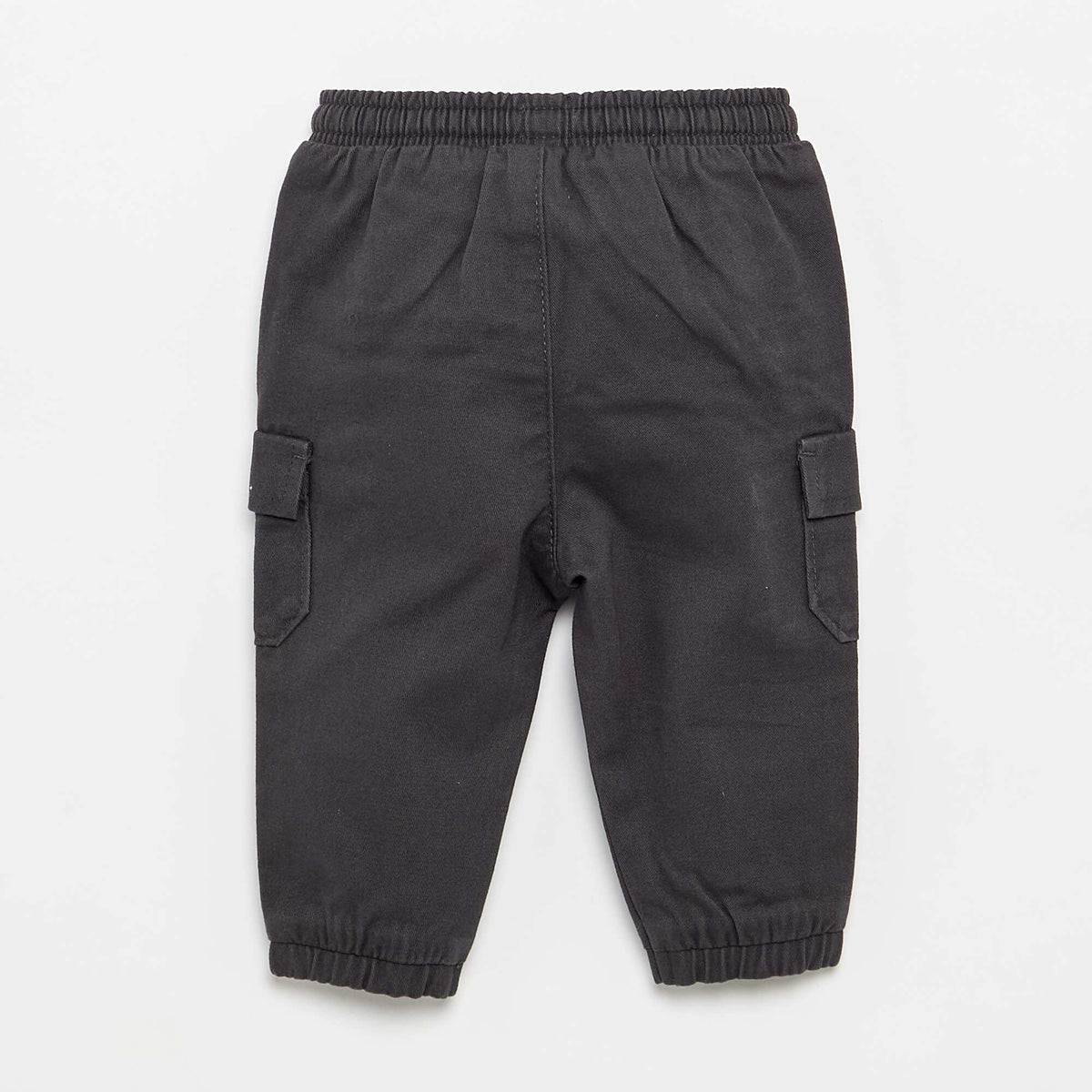 Twill joggers with flap pockets BLACK