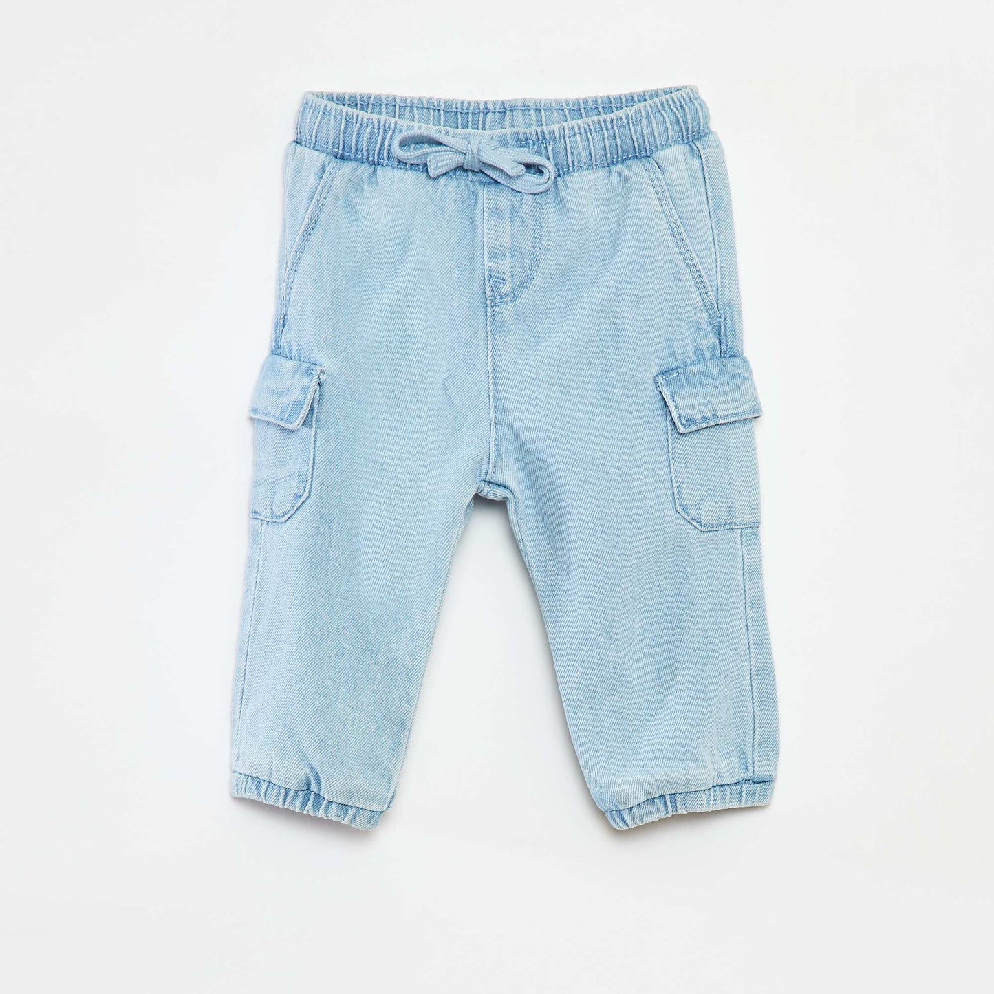 Denim joggers with pockets BLUE