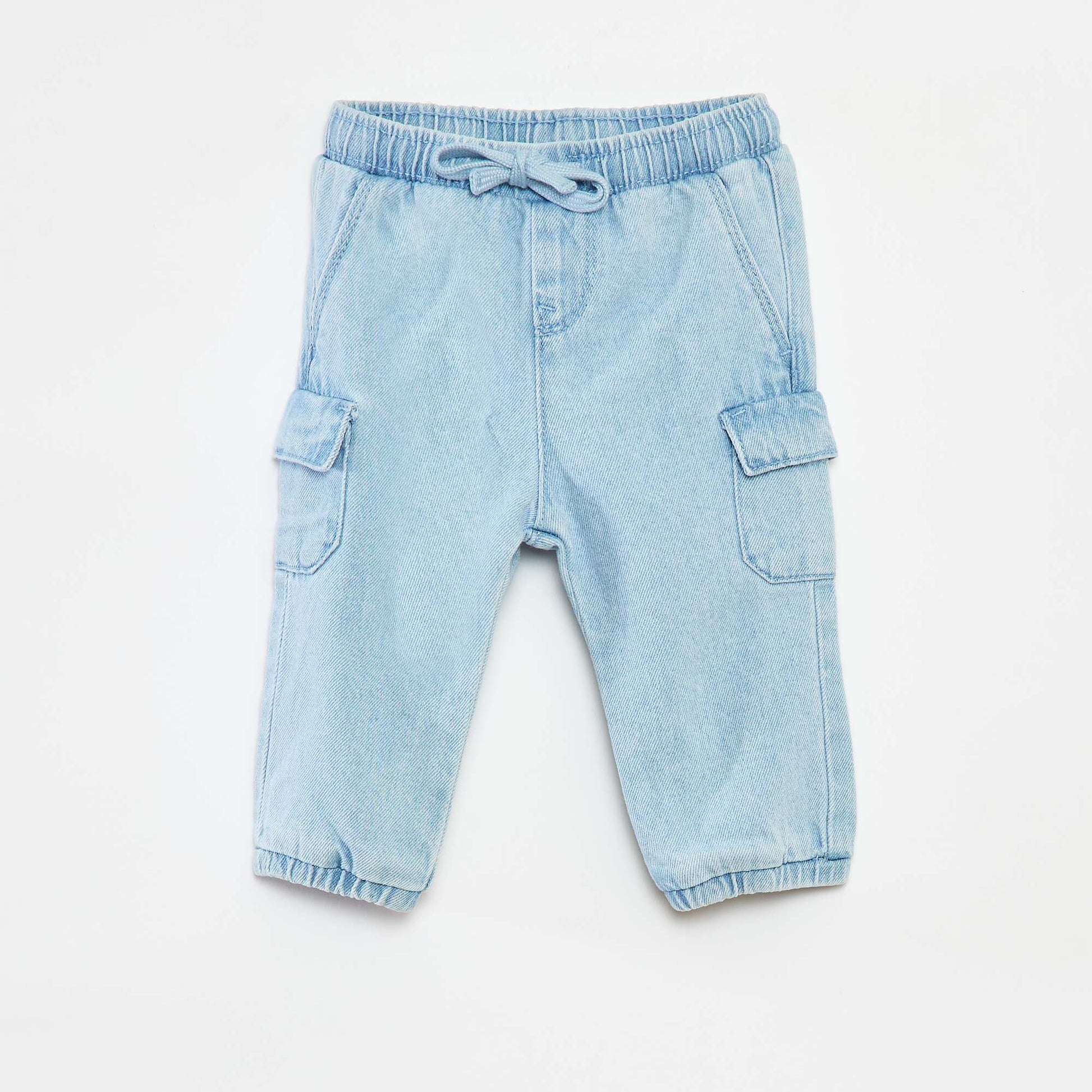 Denim joggers with pockets BLUE