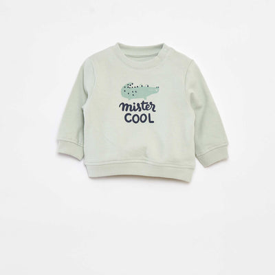 Long-sleeved sweatshirt with print GREEN