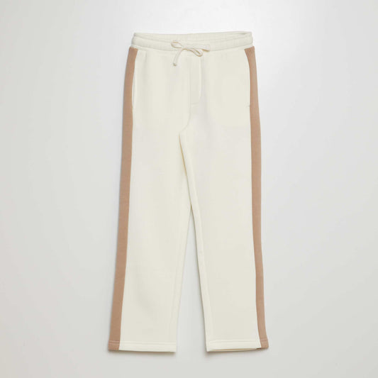 Two-tone sweatshirt fabric tracksuit WHITE