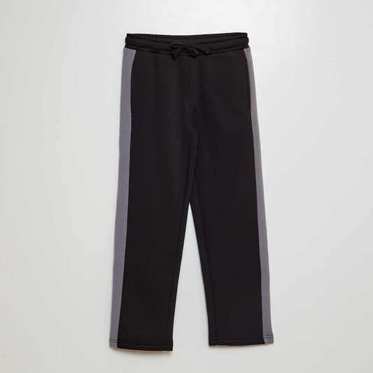Two-tone sweatshirt fabric tracksuit BLACK