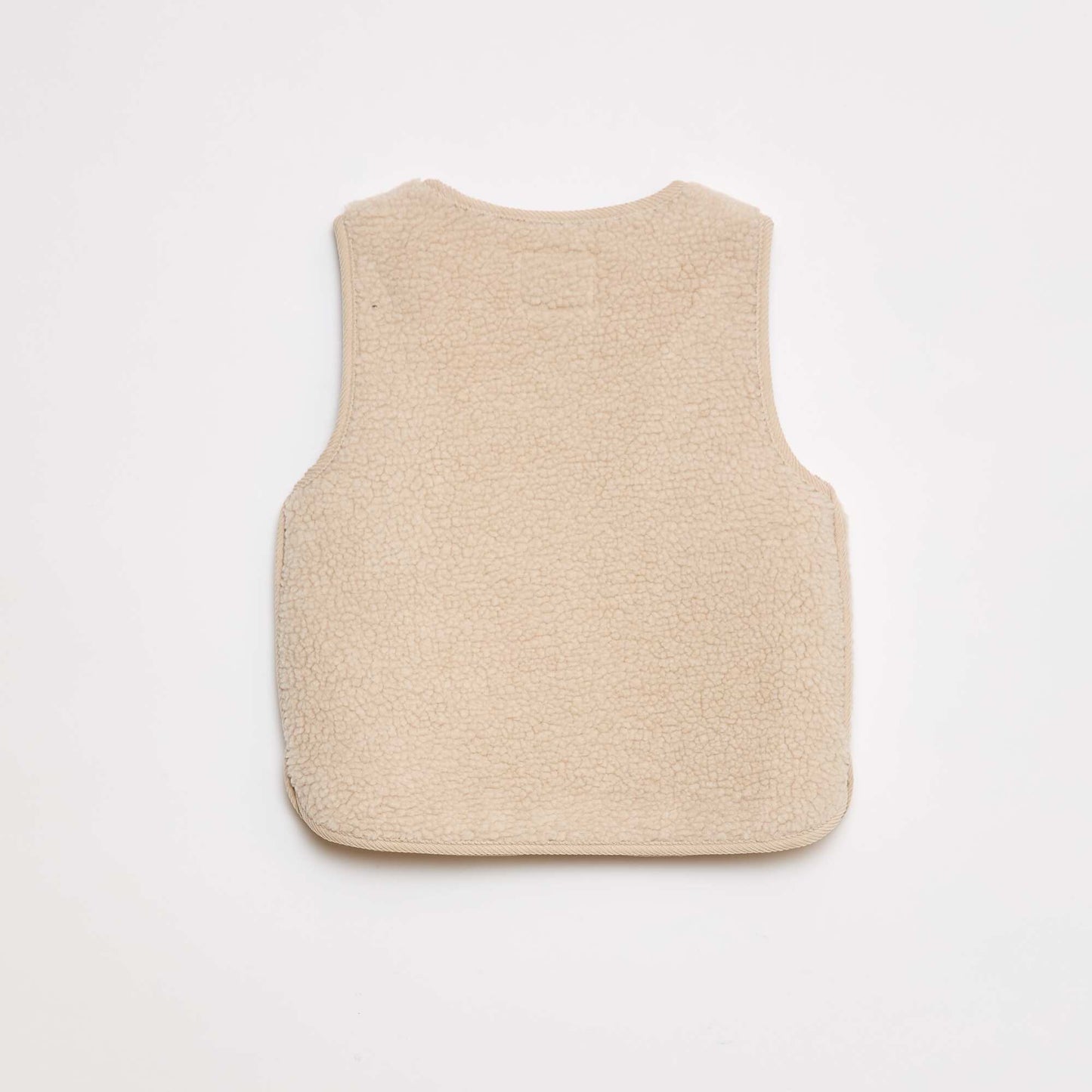 Sleeveless Shearling Effect Vest BEIGE