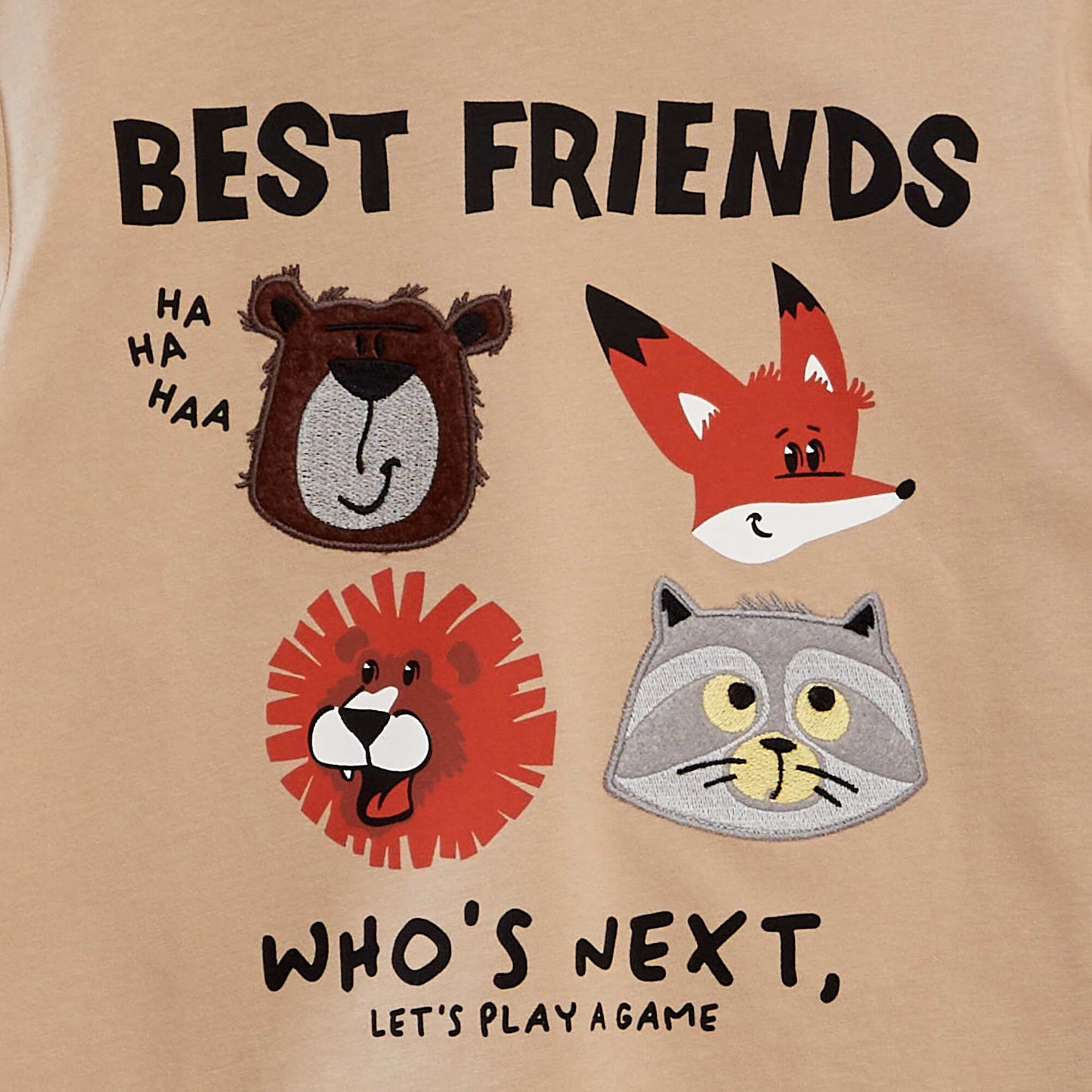 Printed long-sleeved T-shirt BROWN