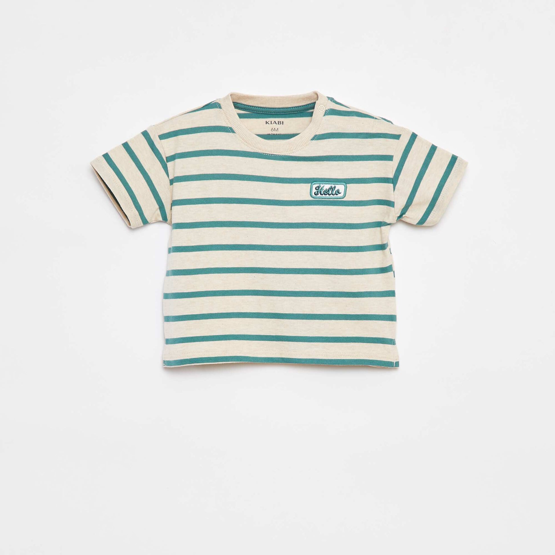 Striped Short-Sleeve T-shirt BEIGE