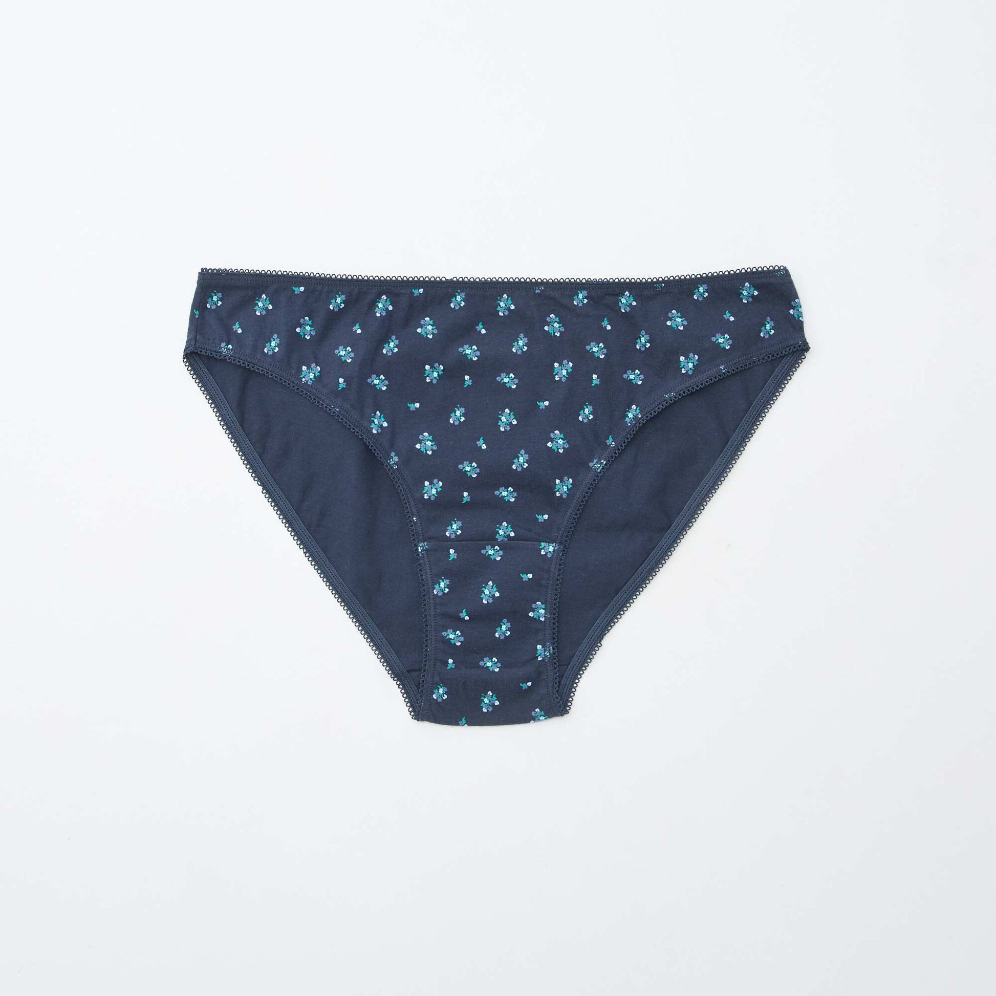 Pack of 5 pairs of briefs - plain and printed BLUE