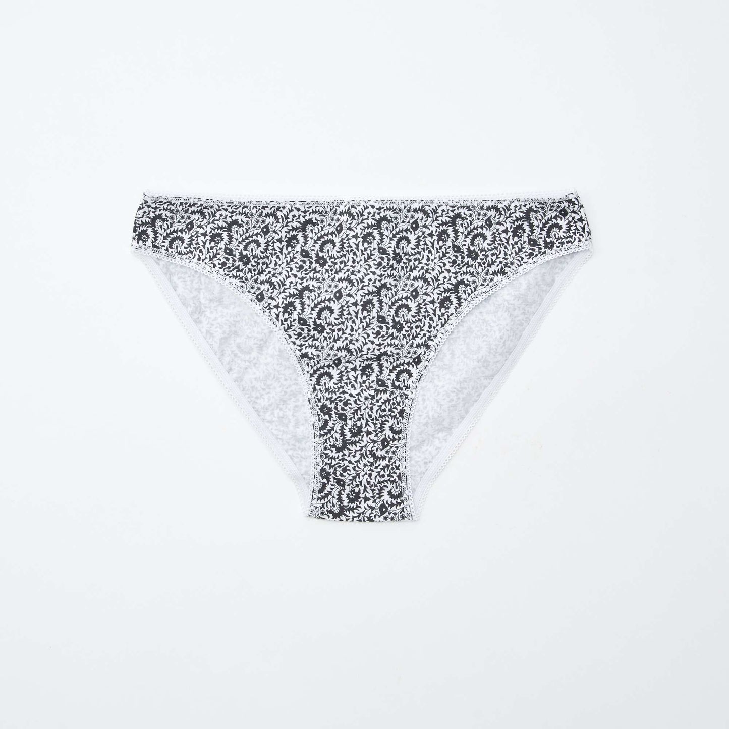 Pack of 5 pairs of briefs - plain and printed WHITE