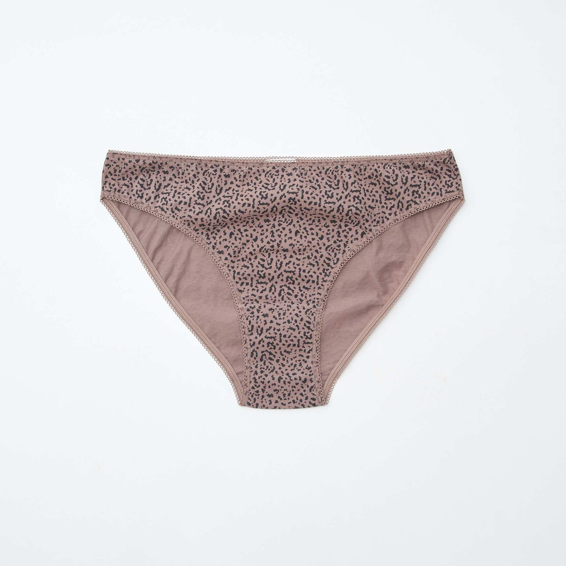 Pack of 5 pairs of briefs - plain and printed BROWN