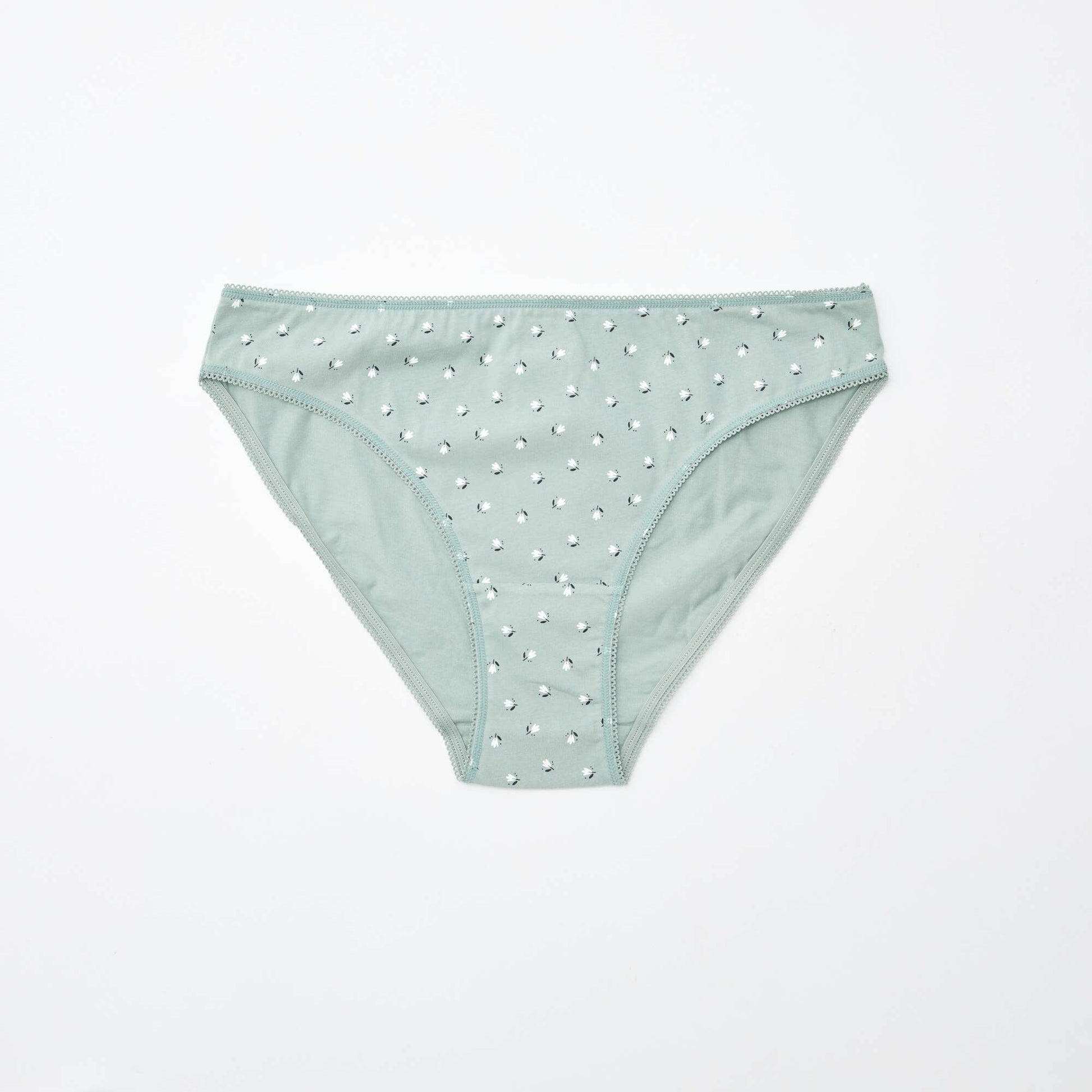 Pack of 5 pairs of briefs - plain and printed WHITE
