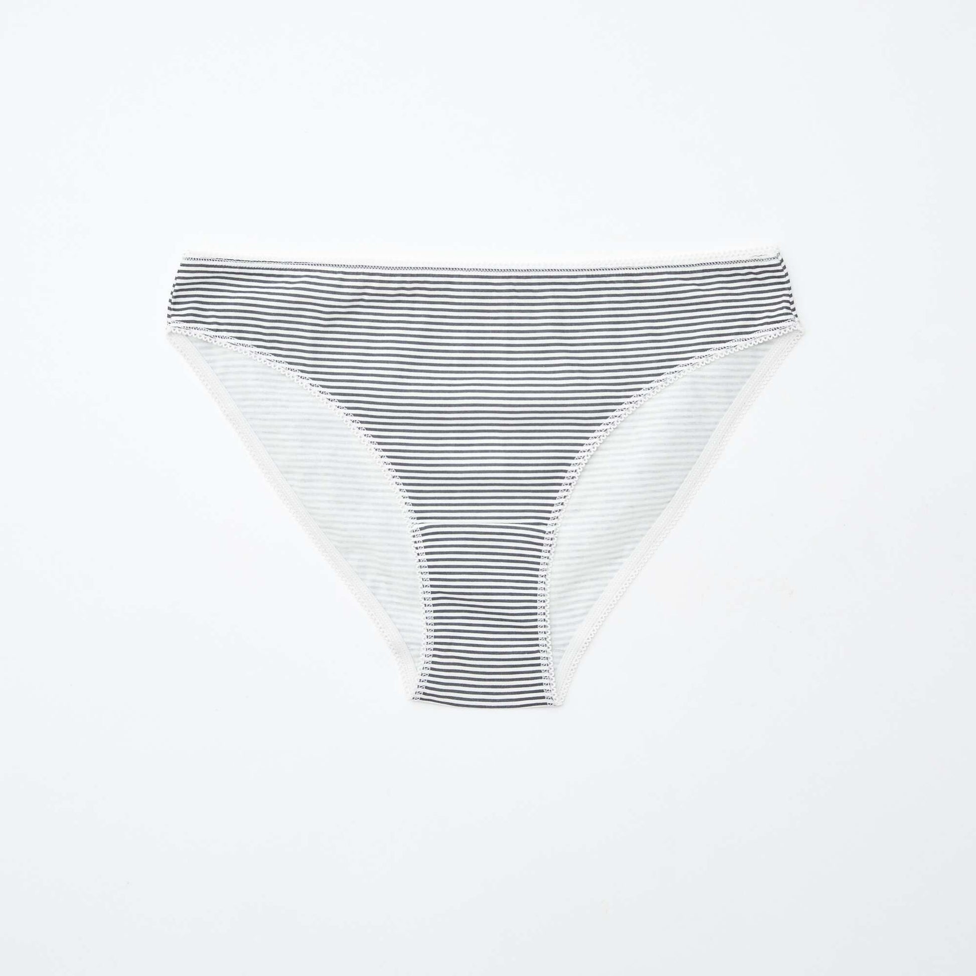 Pack of 5 pairs of briefs - plain and printed WHITE