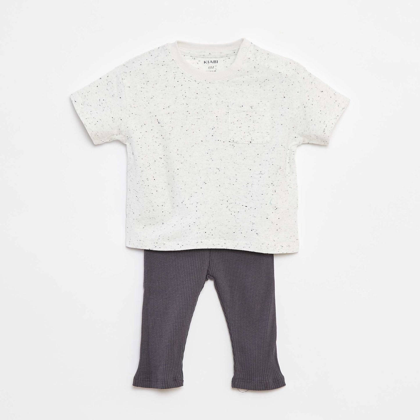 Short-sleeved T-shirt + leggings set - 2-piece set WHITE