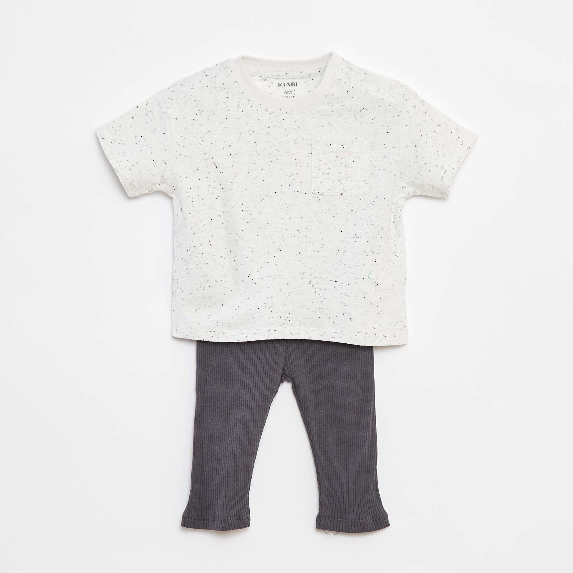 Short-sleeved T-shirt + leggings set - 2-piece set WHITE