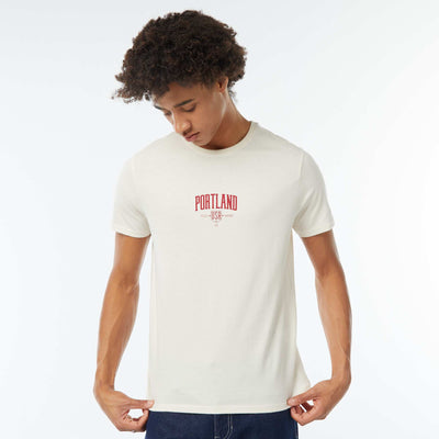 Printed short-sleeved T-shirt WHITE