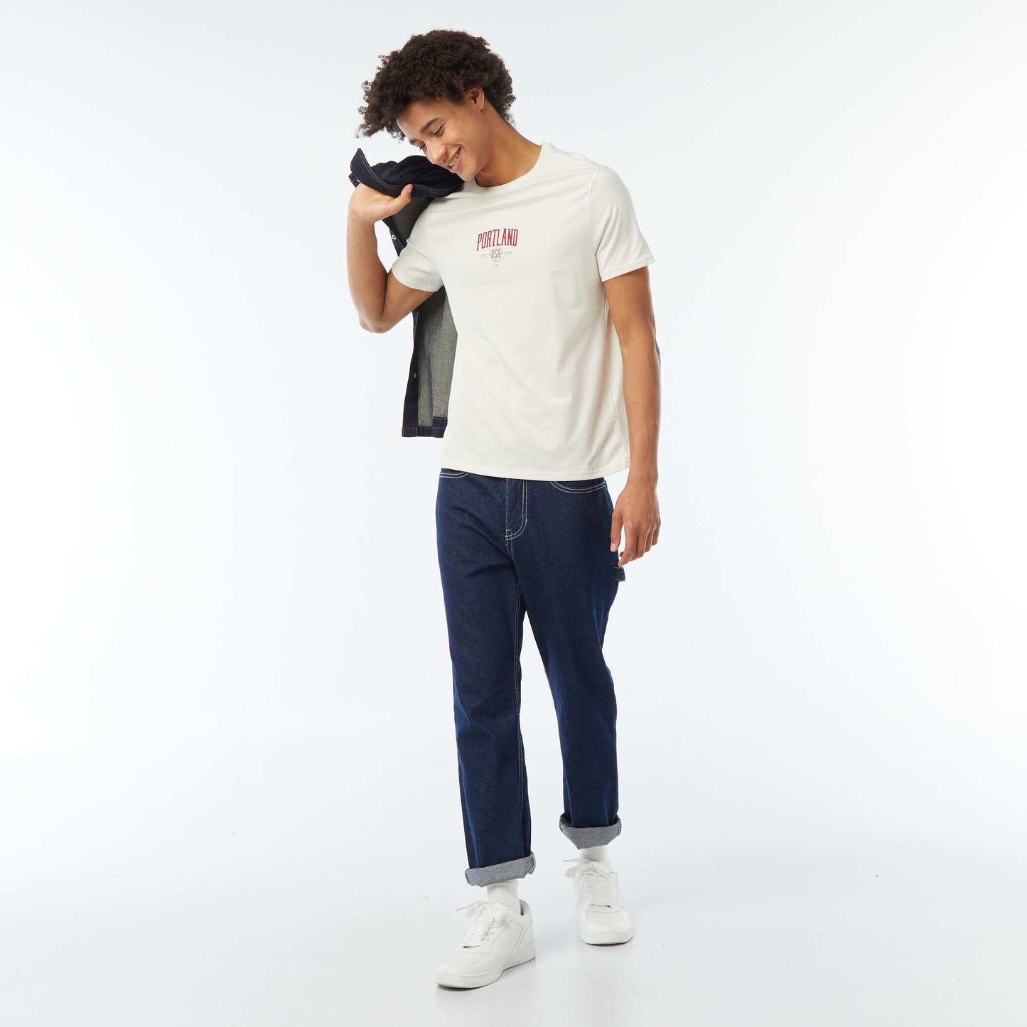 Printed short-sleeved T-shirt WHITE