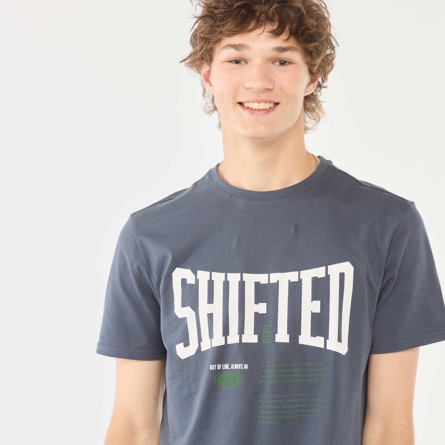 Printed short-sleeved T-shirt BLUE