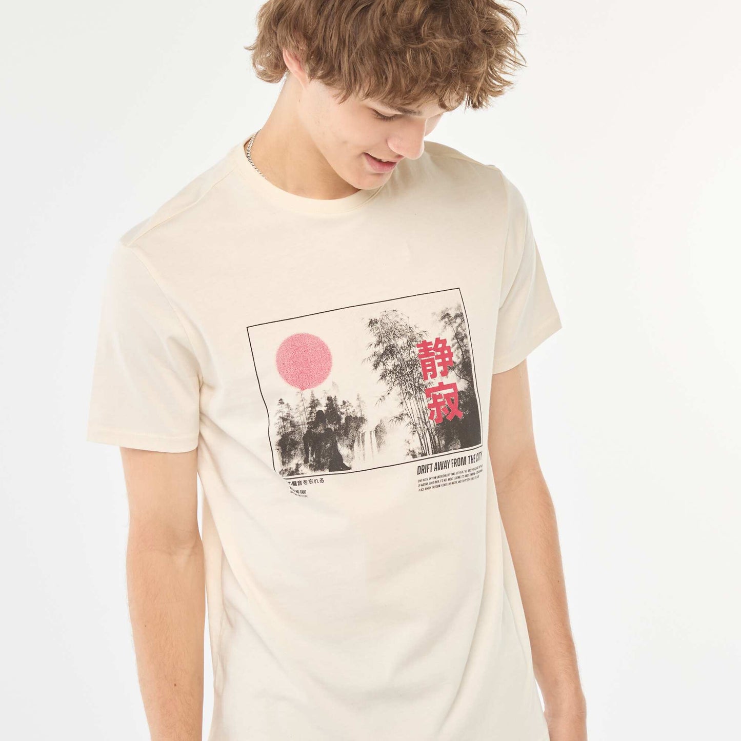 Printed short-sleeved T-shirt WHITE