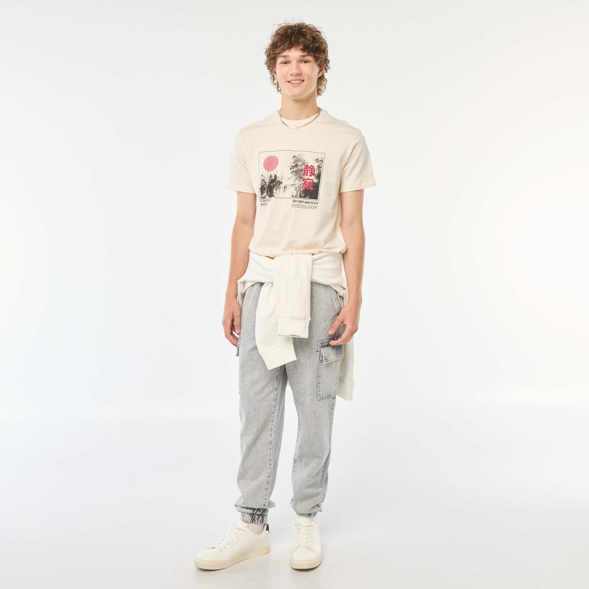 Printed short-sleeved T-shirt WHITE