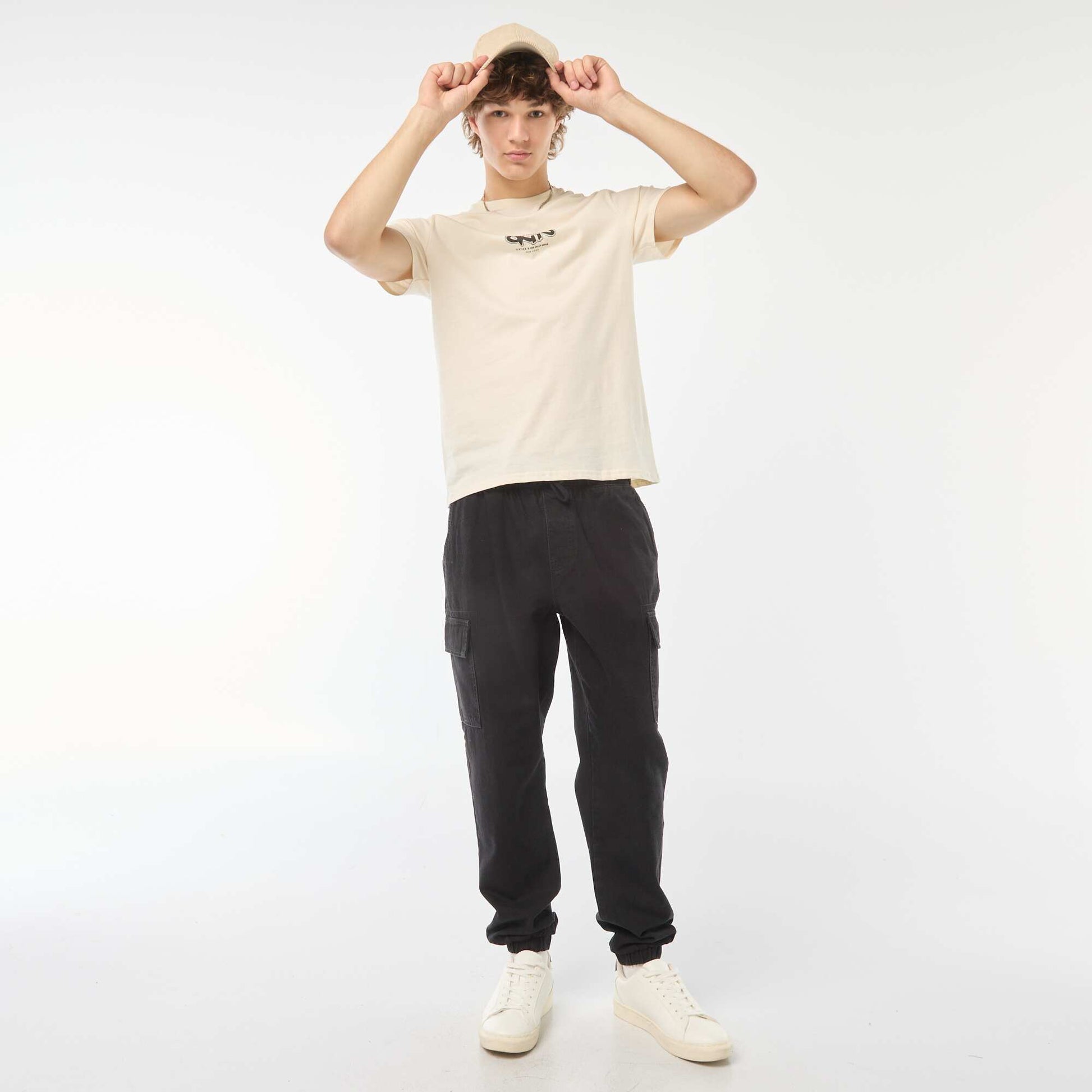 Printed short-sleeved T-shirt WHITE