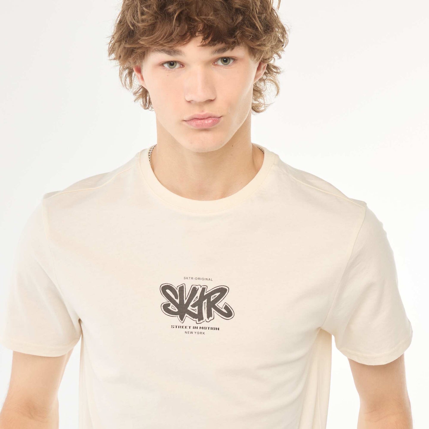 Printed short-sleeved T-shirt WHITE