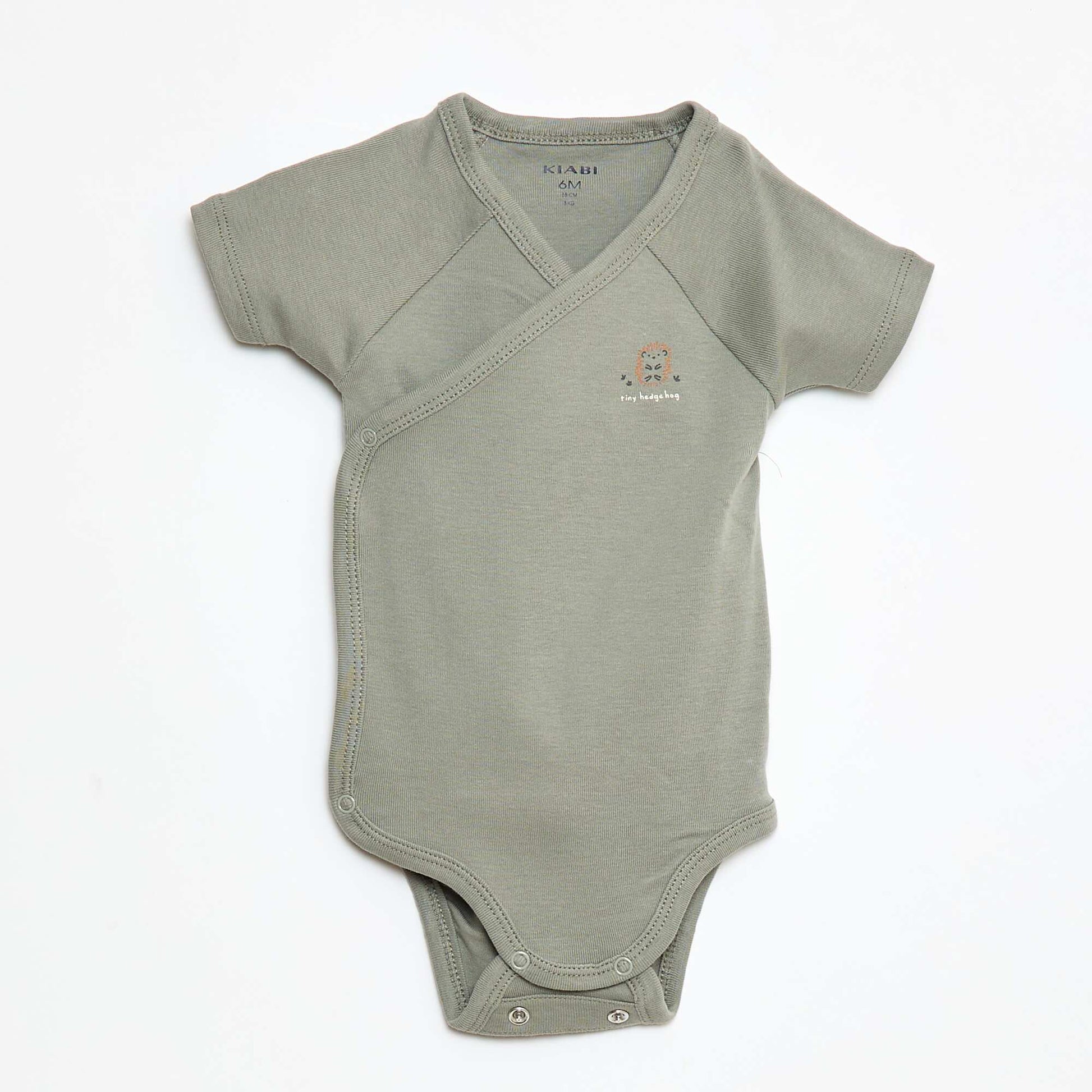 3-Pack of Short-Sleeve Wrap Bodysuits GREEN