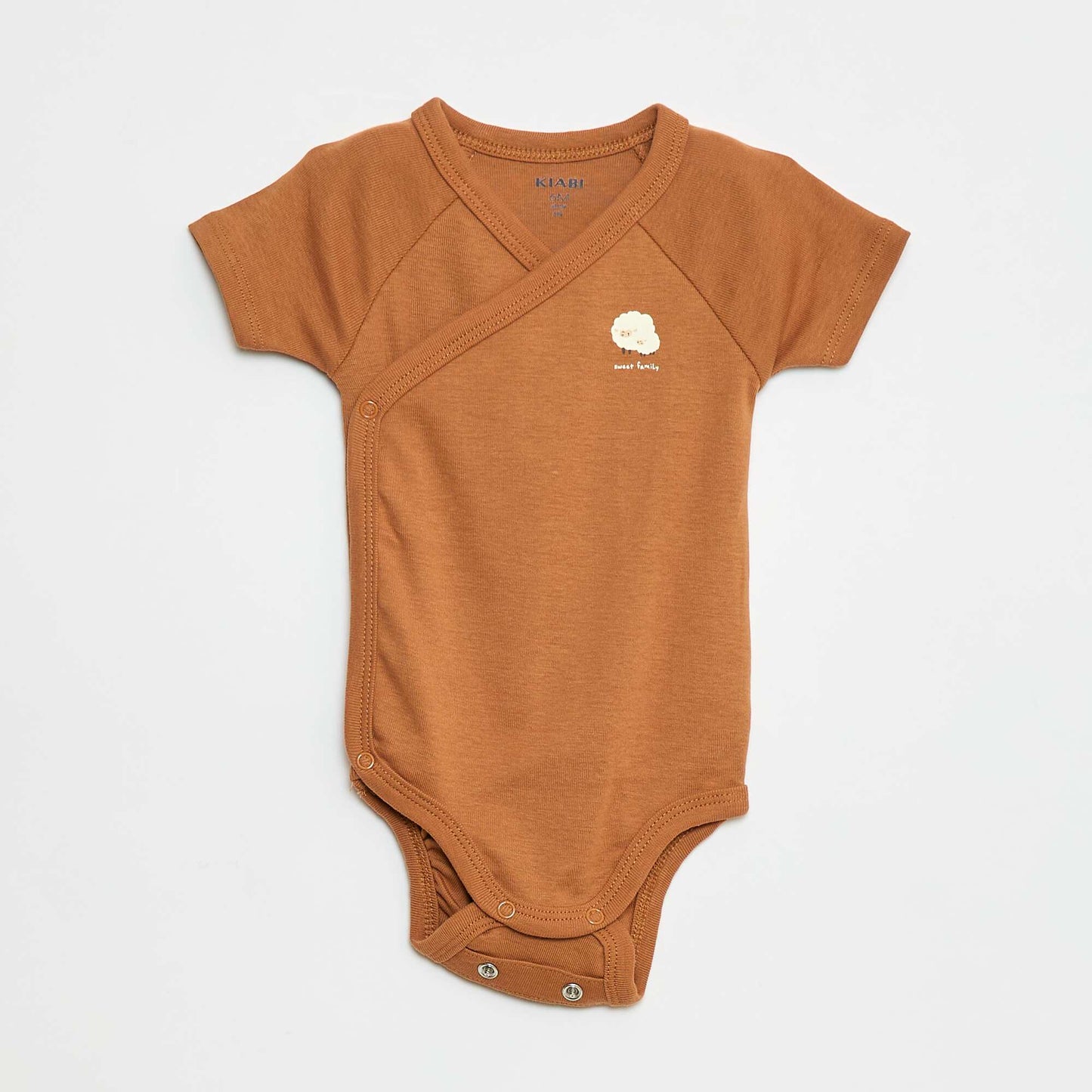 3-Pack of Short-Sleeve Wrap Bodysuits BEIGE