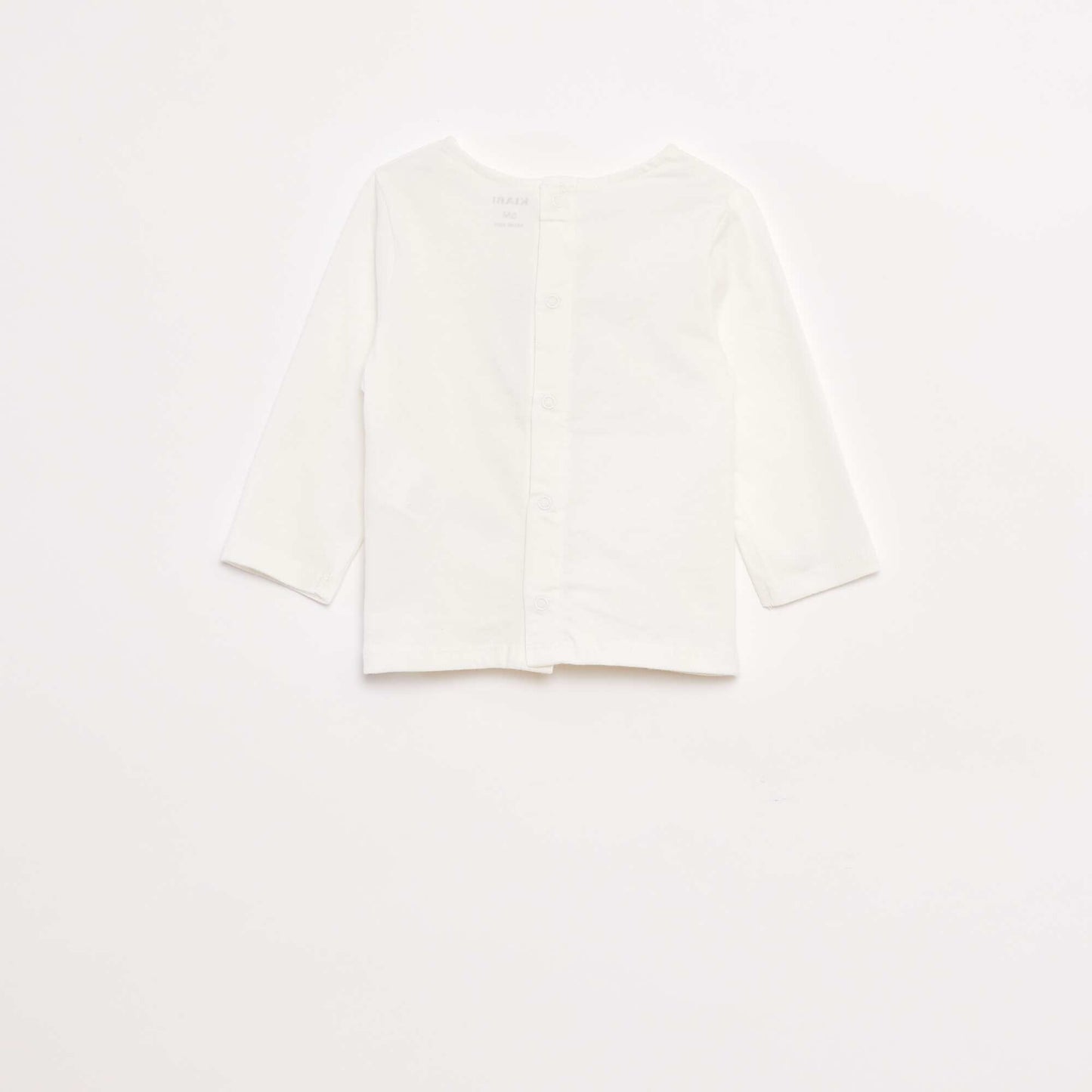 Long-sleeved T-shirt with design on the front WHITE