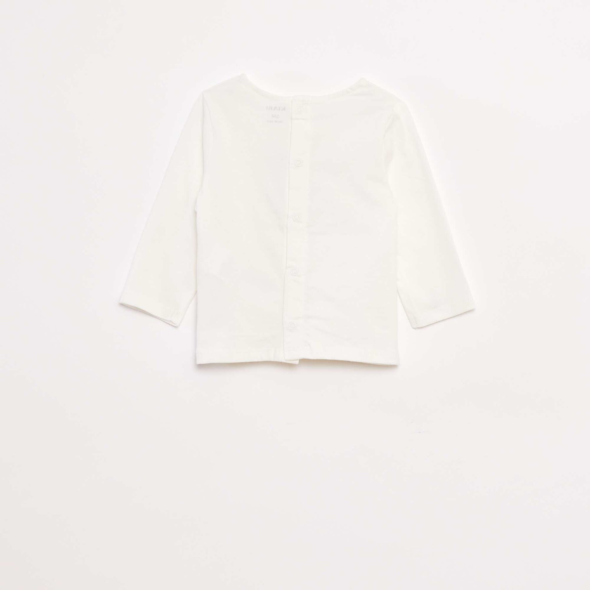 Long-sleeved T-shirt with design on the front WHITE