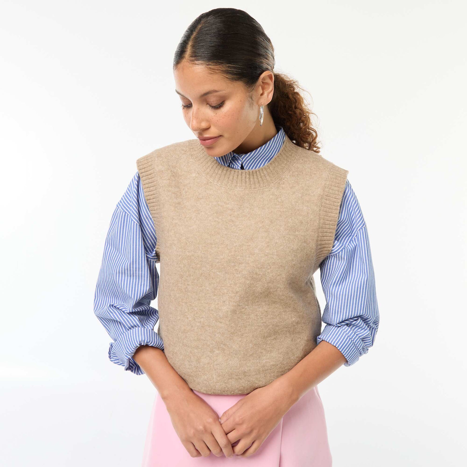 Knitted gilet BEIGE