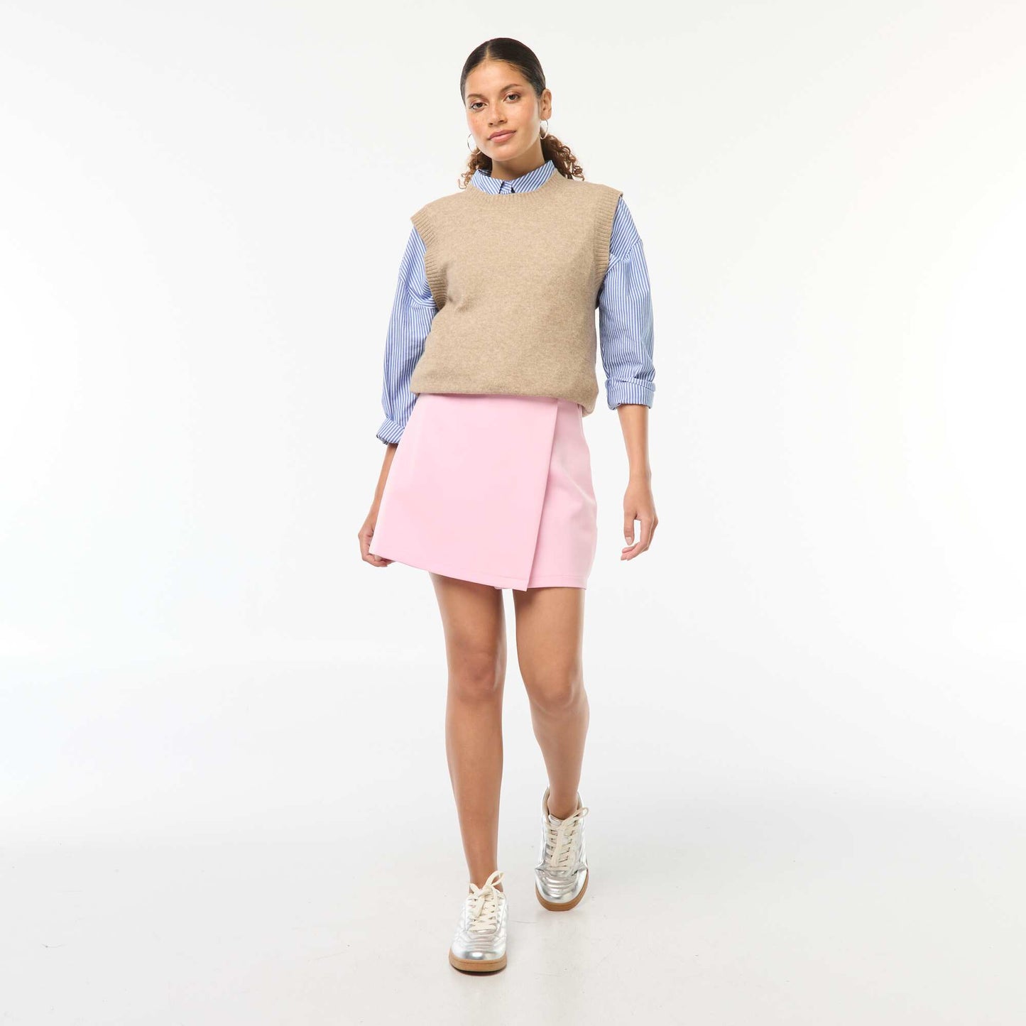 Knitted gilet BEIGE