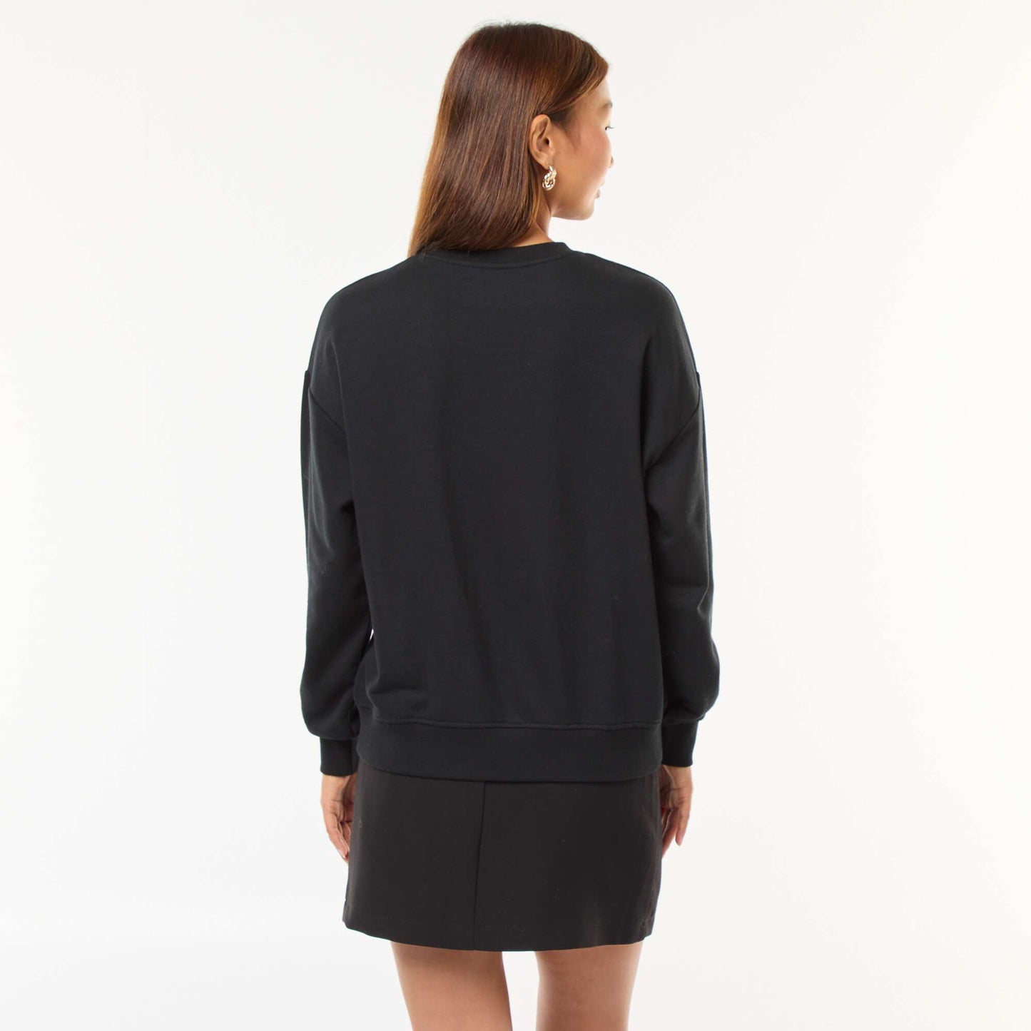 Basic French Terry Sweatshirt BLACK