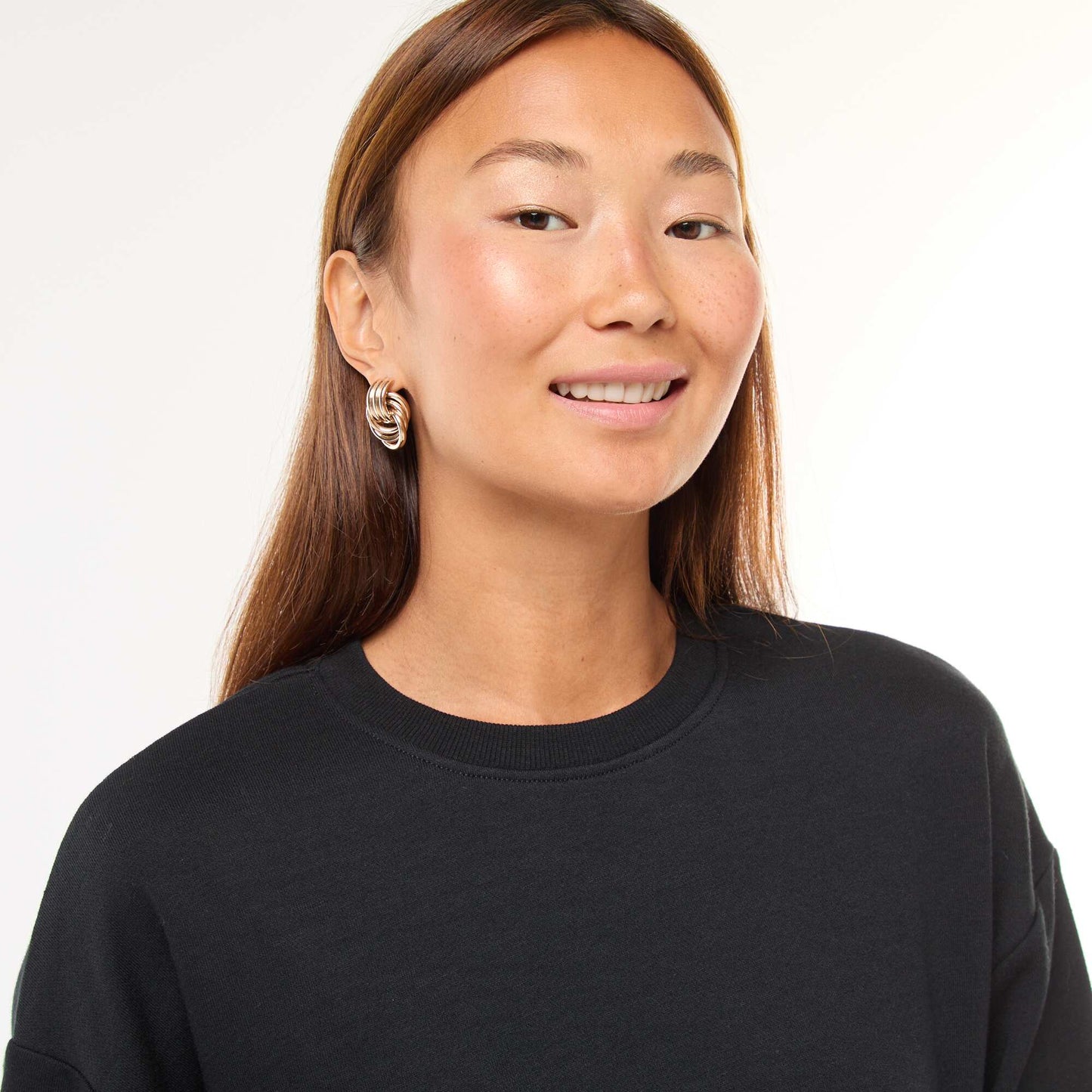 Basic French Terry Sweatshirt BLACK