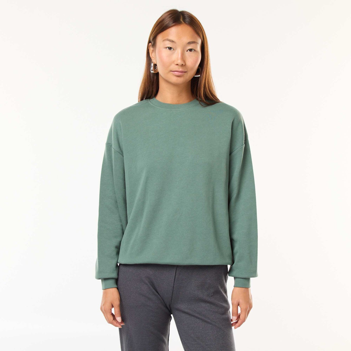 Basic French Terry Sweatshirt GREEN