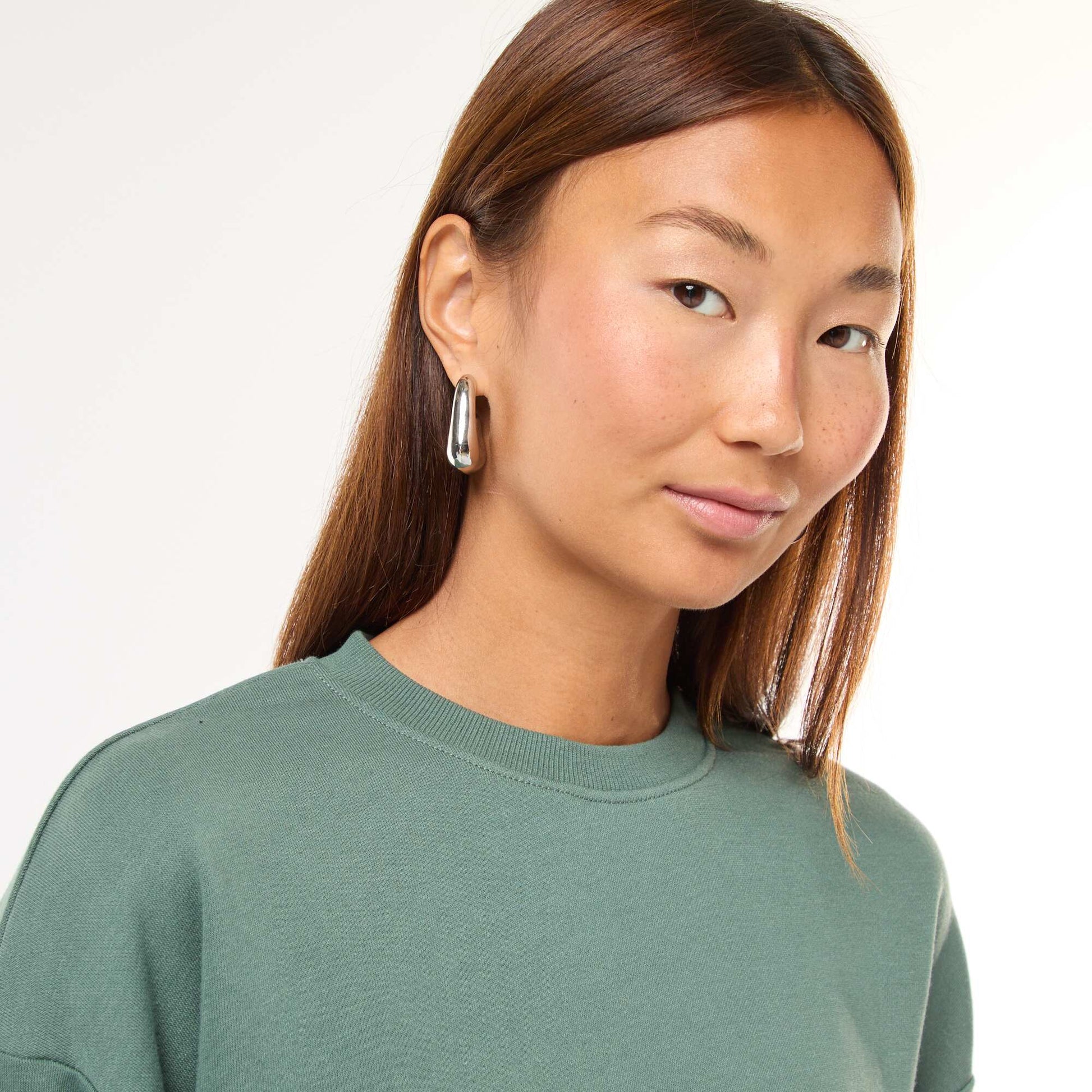 Basic French Terry Sweatshirt GREEN