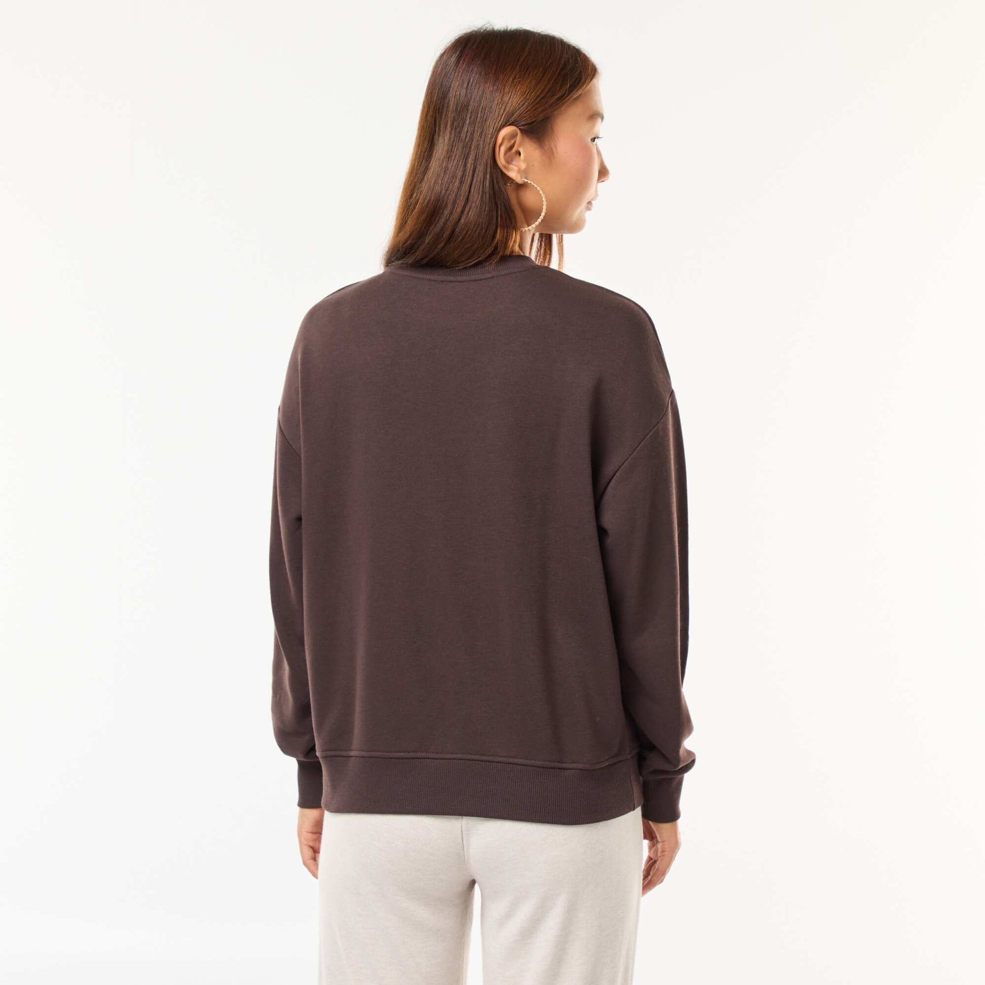 Basic French Terry Sweatshirt BROWN