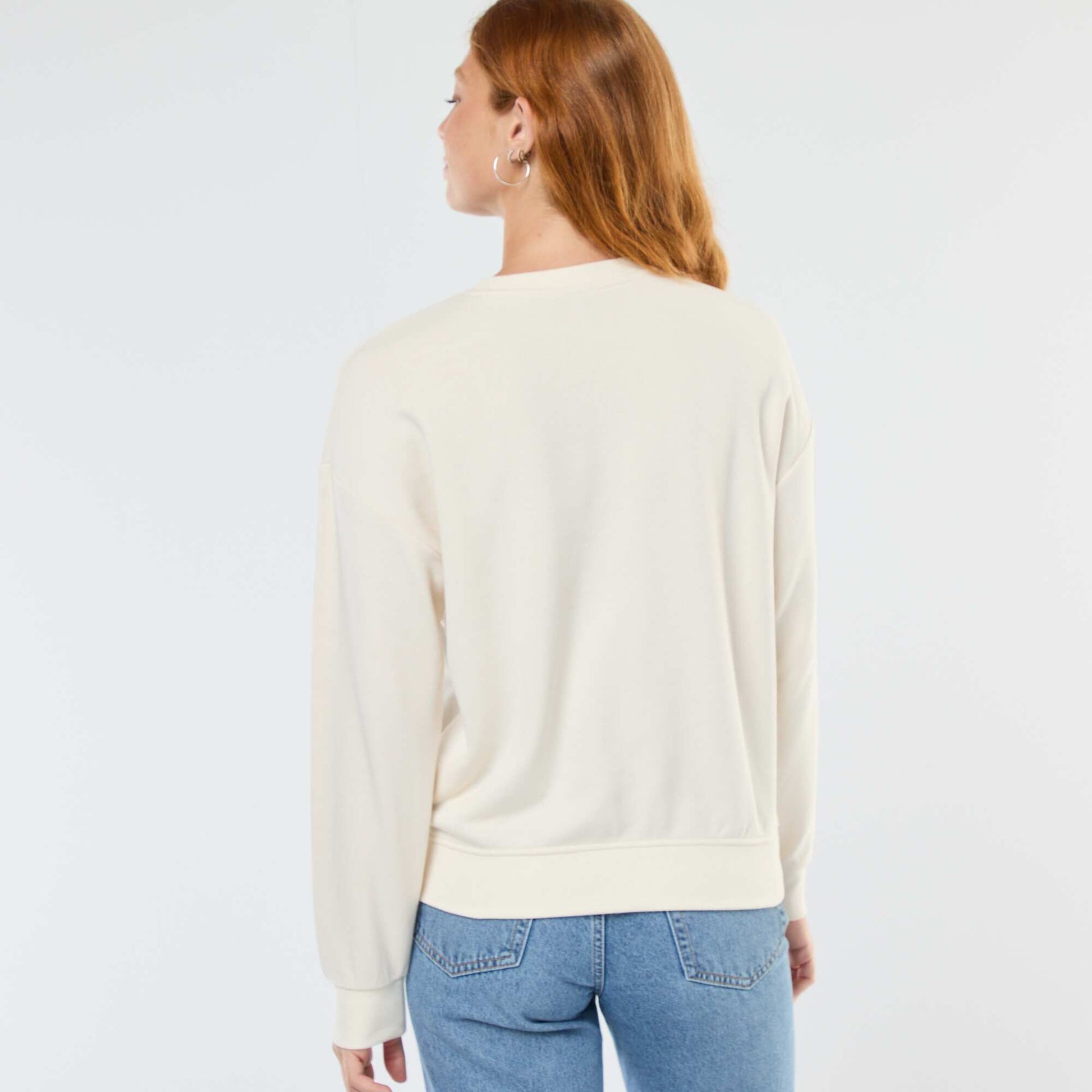 Basic French Terry Sweatshirt WHITE
