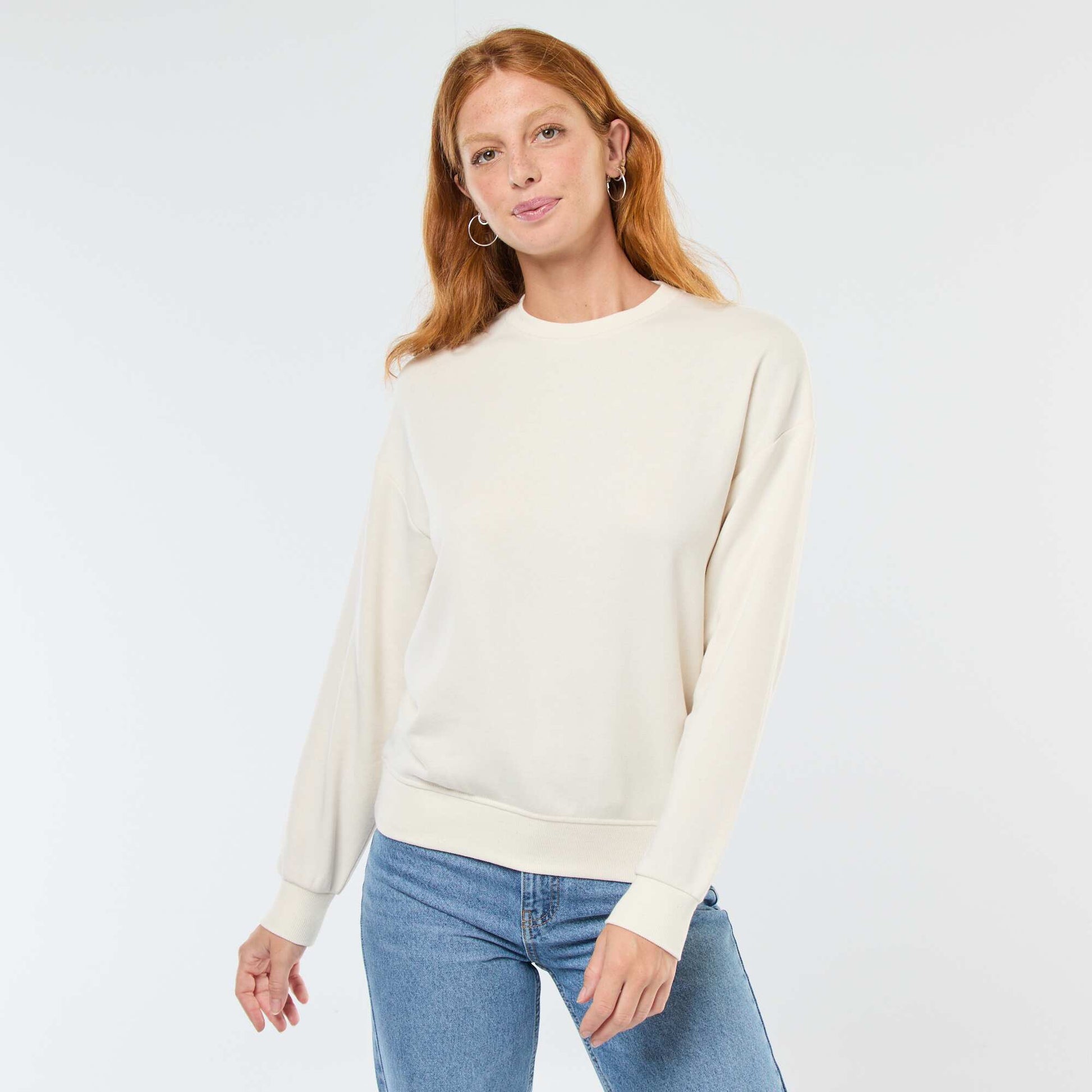 Basic French Terry Sweatshirt WHITE