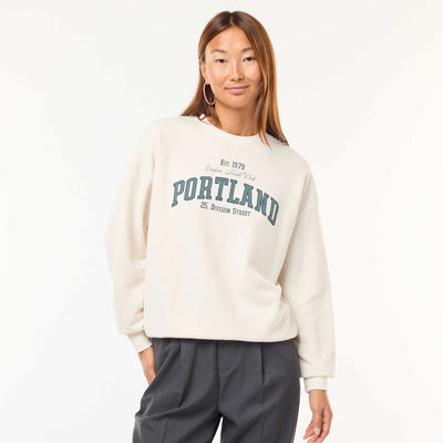 Printed Crew Neck Sweatshirt WHITE