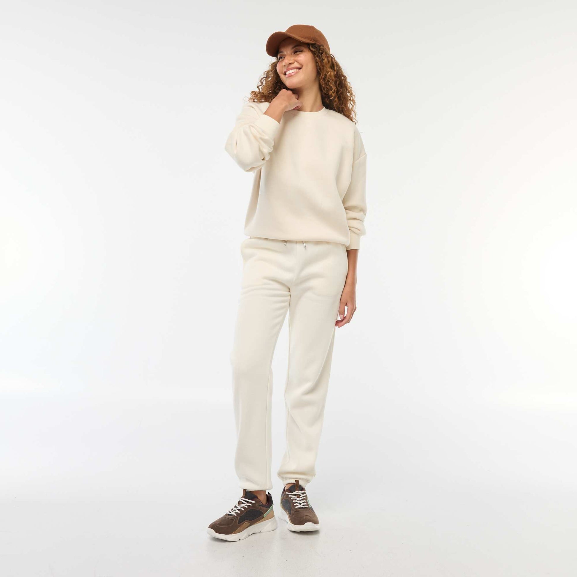 Mid-rise sports joggers WHITE