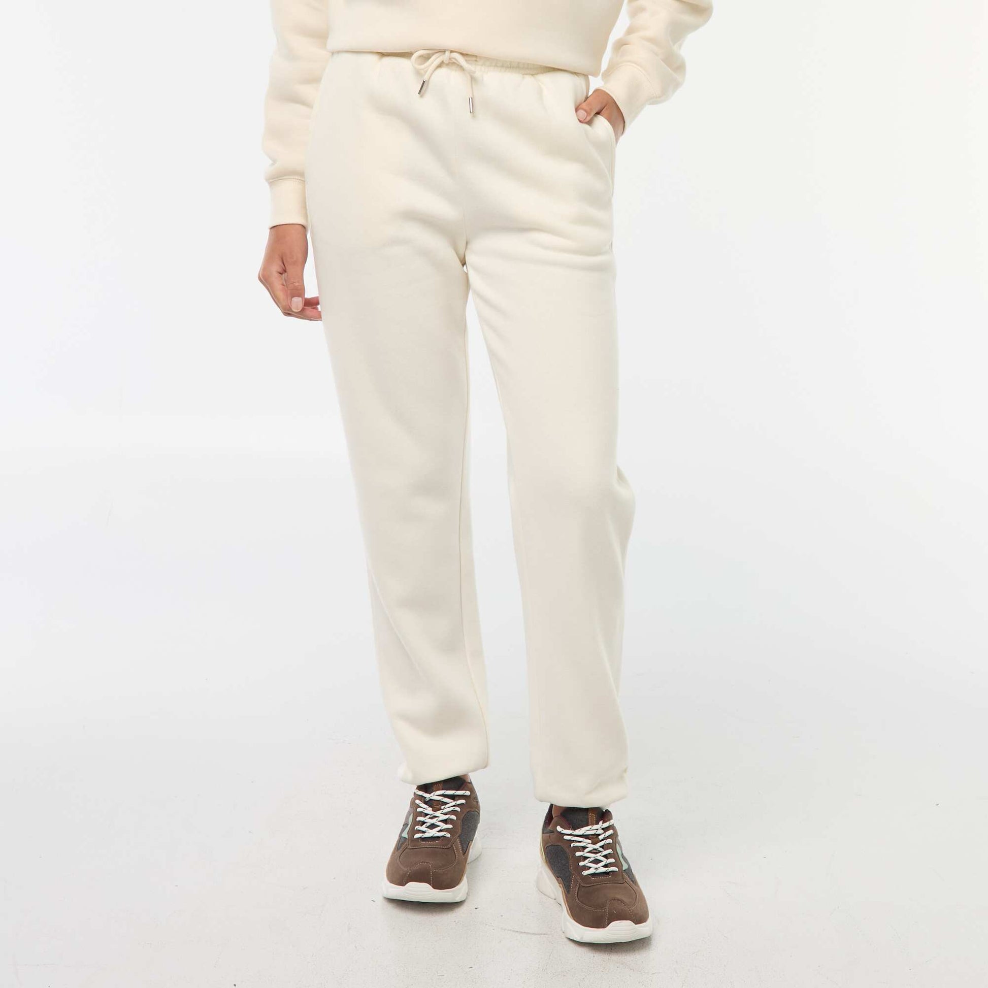 Mid-rise sports joggers WHITE
