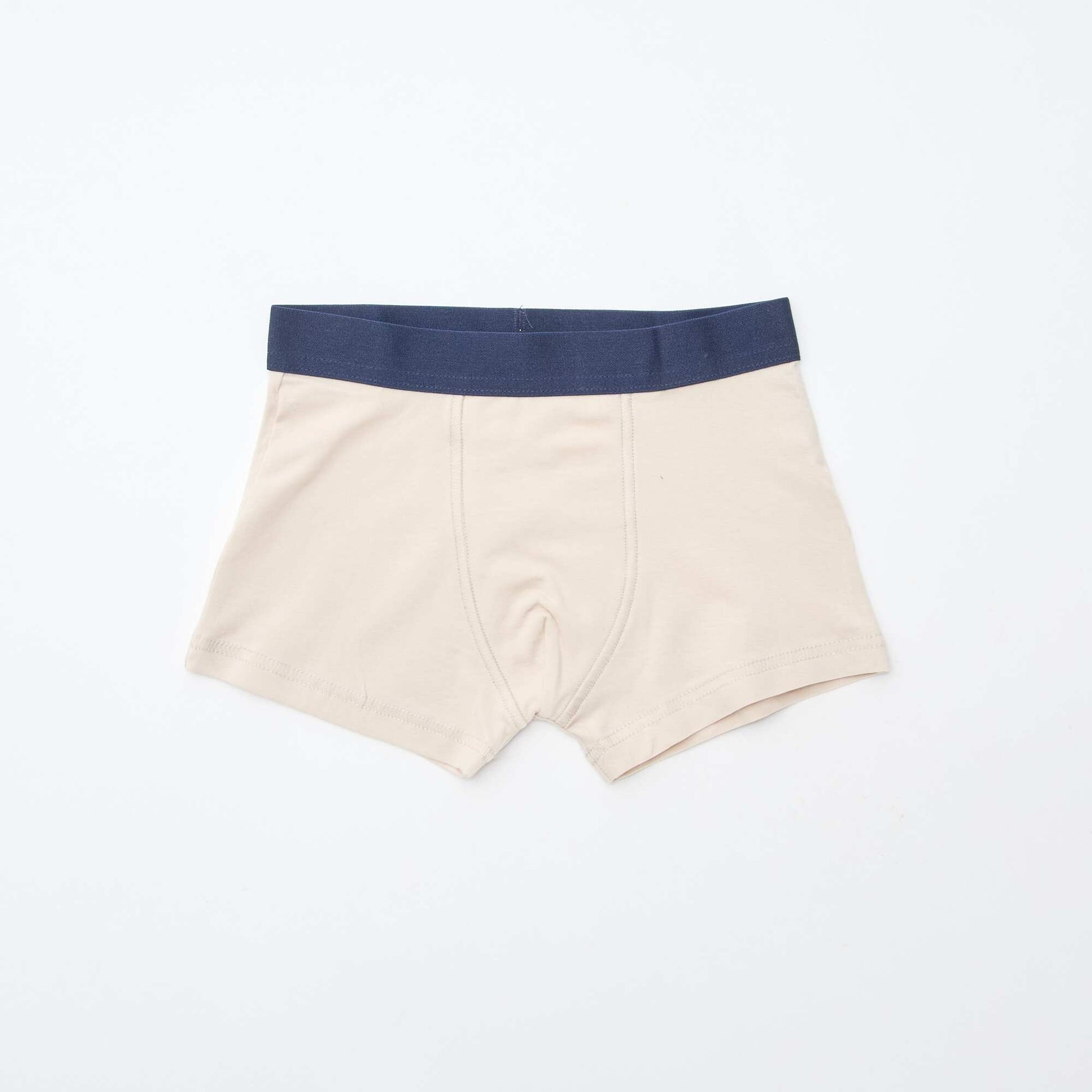 Pack of 5 pairs of plain and printed boxer shorts BLUE