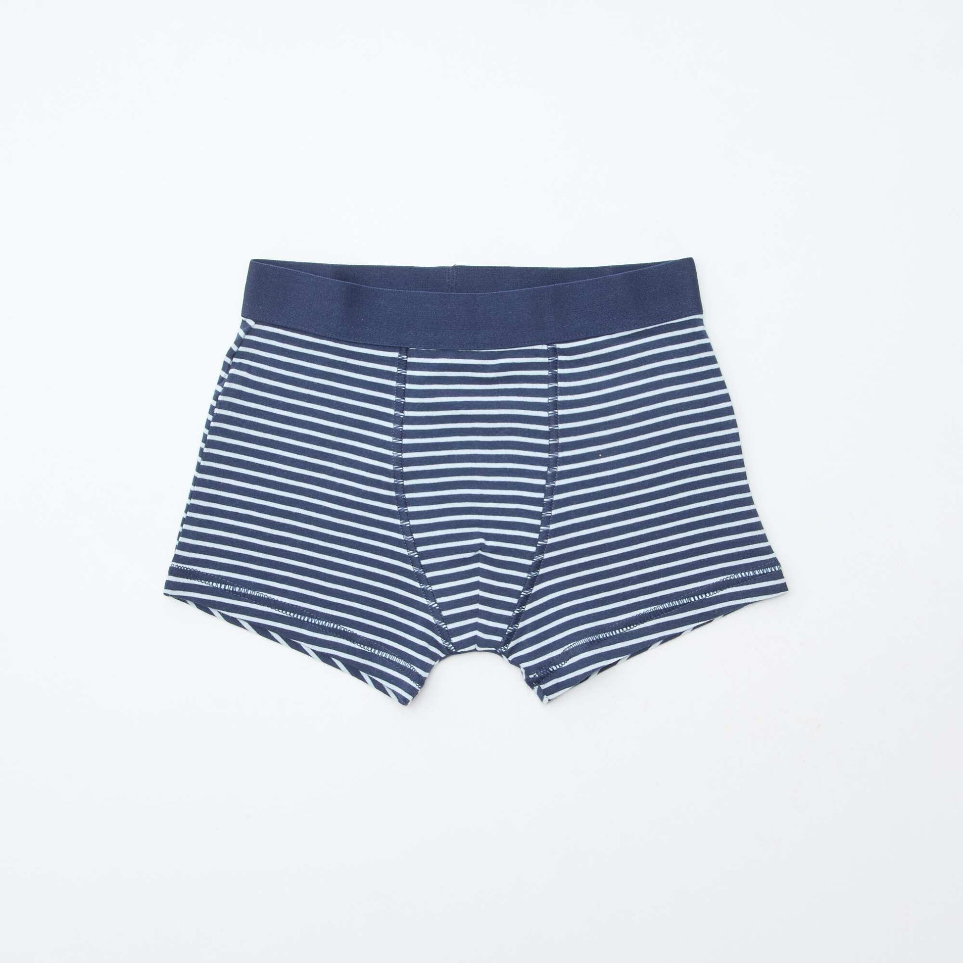 Pack of 5 pairs of plain and printed boxer shorts BLUE