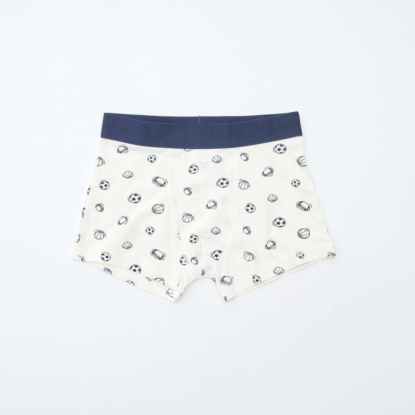 Pack of 5 pairs of plain and printed boxer shorts BLUE