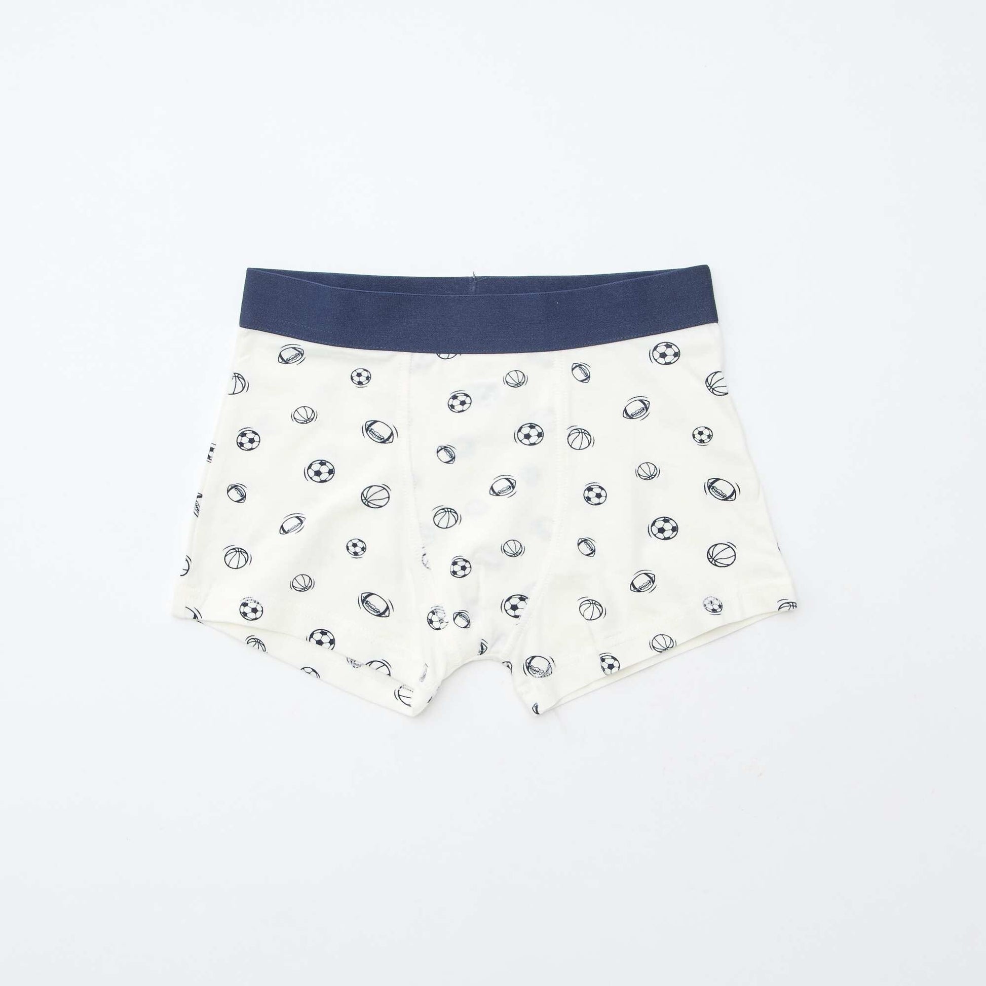 Pack of 5 pairs of plain and printed boxer shorts BLUE