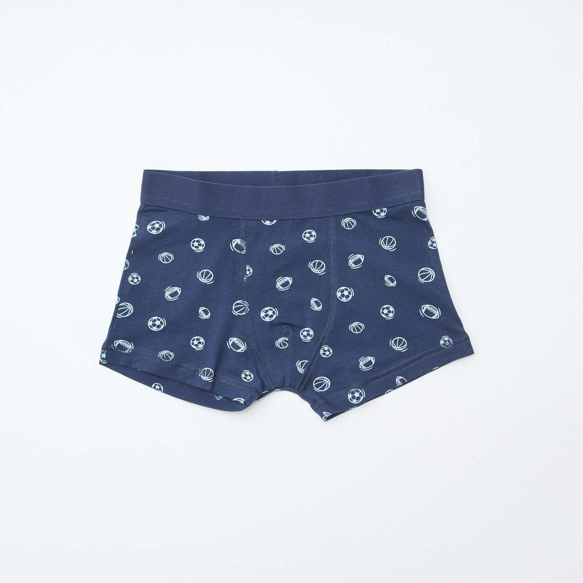 Pack of 5 pairs of plain and printed boxer shorts BLUE