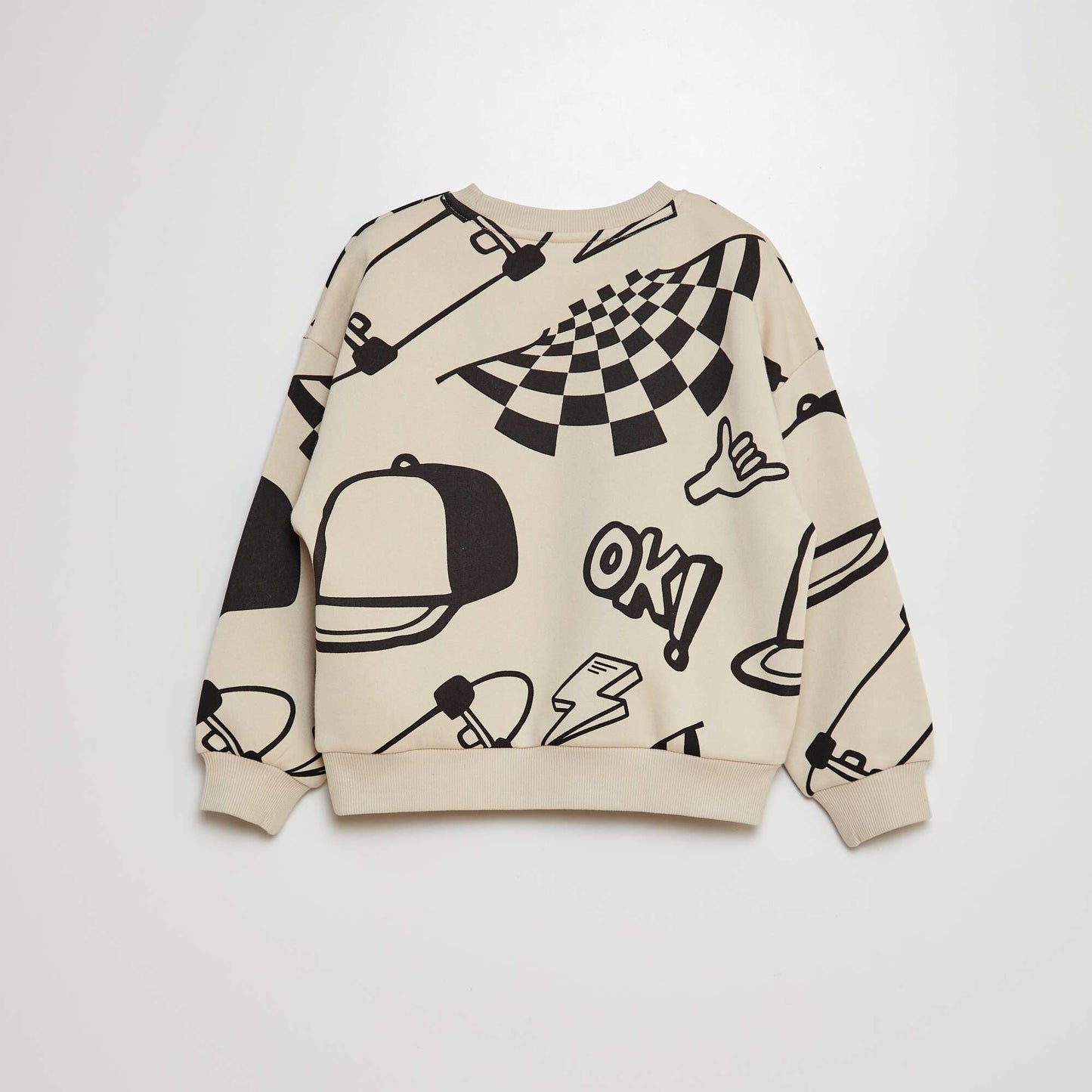 'Skater' printed sweatshirt fabric sweater WHITE