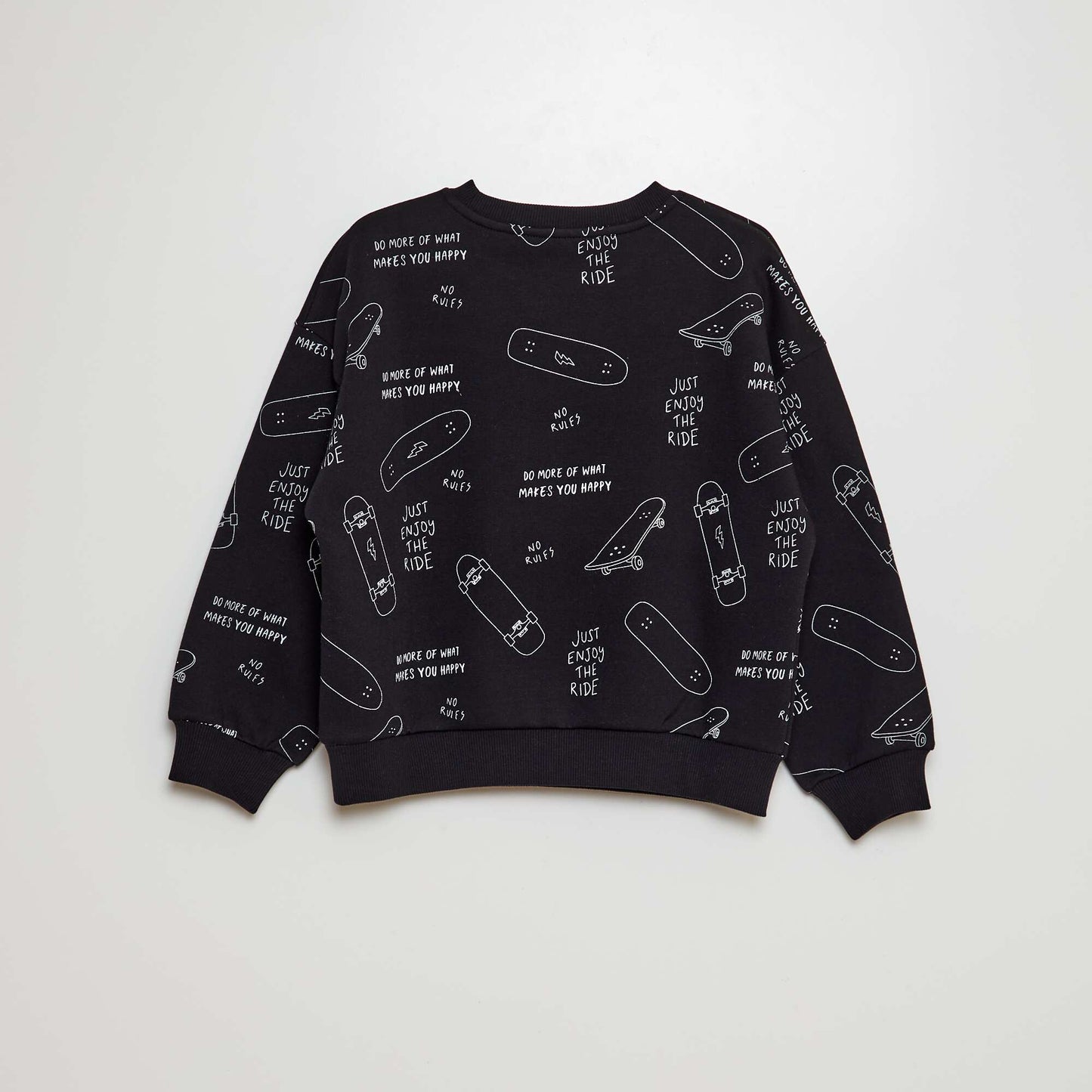 'Skater' printed sweatshirt fabric sweater BLACK