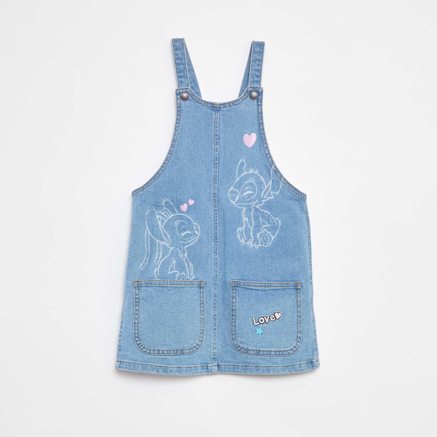 'Disney' denim dungaree dress BLUE